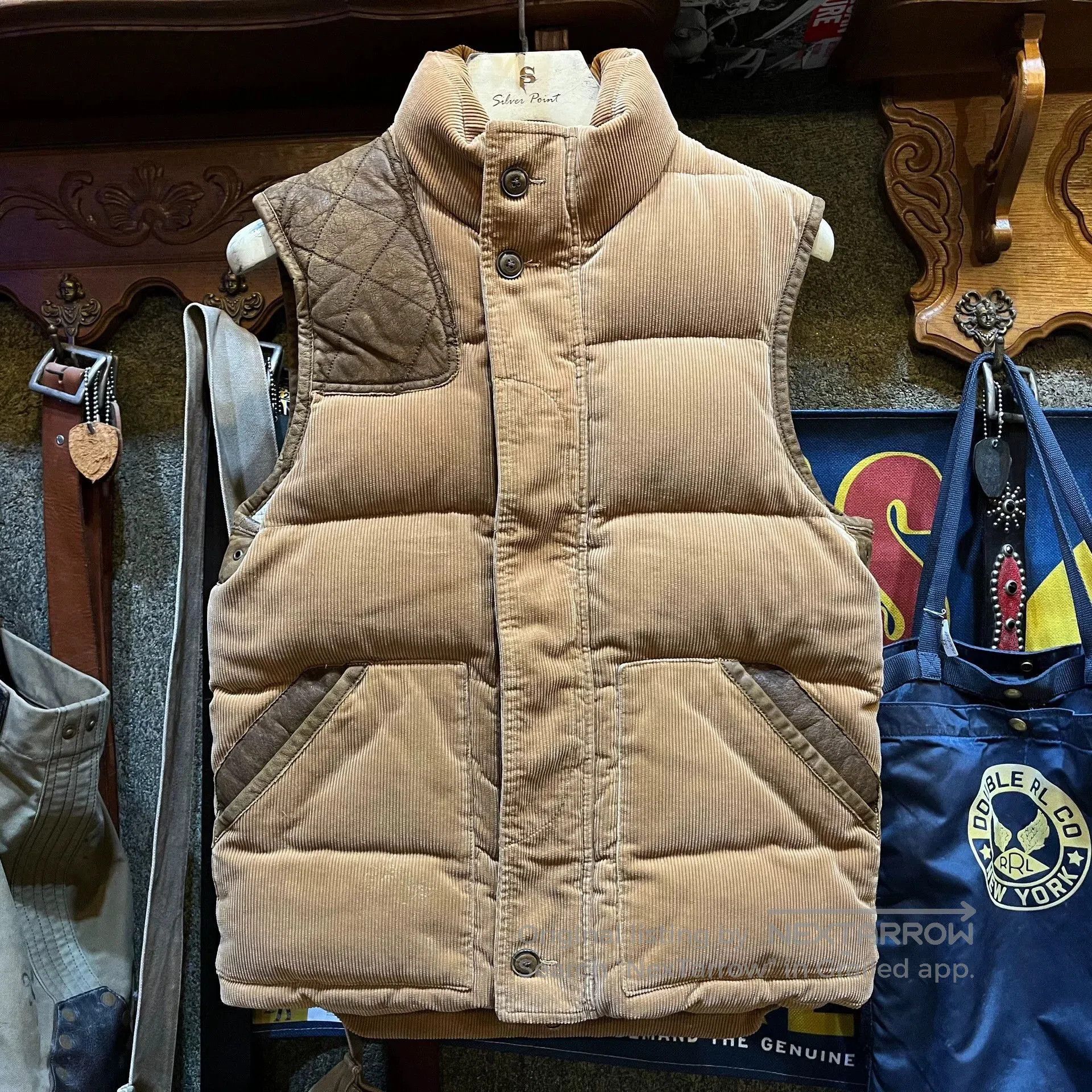 RRL Ralph Lauren Classic Corduroy and Leather Hunting Vest. Size US M / EU 48-50 / 2 - 3 Thumbnail