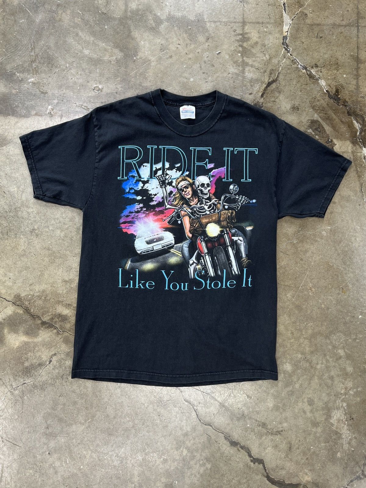 Vintage Vintage Ride It Like You Stole It Motorcycle Skeleton Large Size US L / EU 52-54 / 3 - 2 Thumbnail