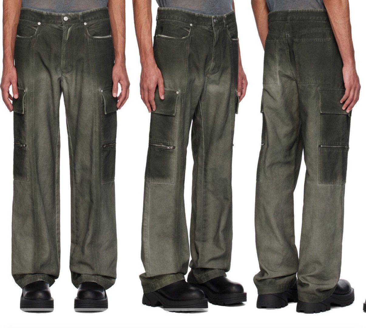 1017 ALYX 9SM Green Overdyed Skater Cargo Pants Size US 32 / EU 48 - 2 Thumbnail