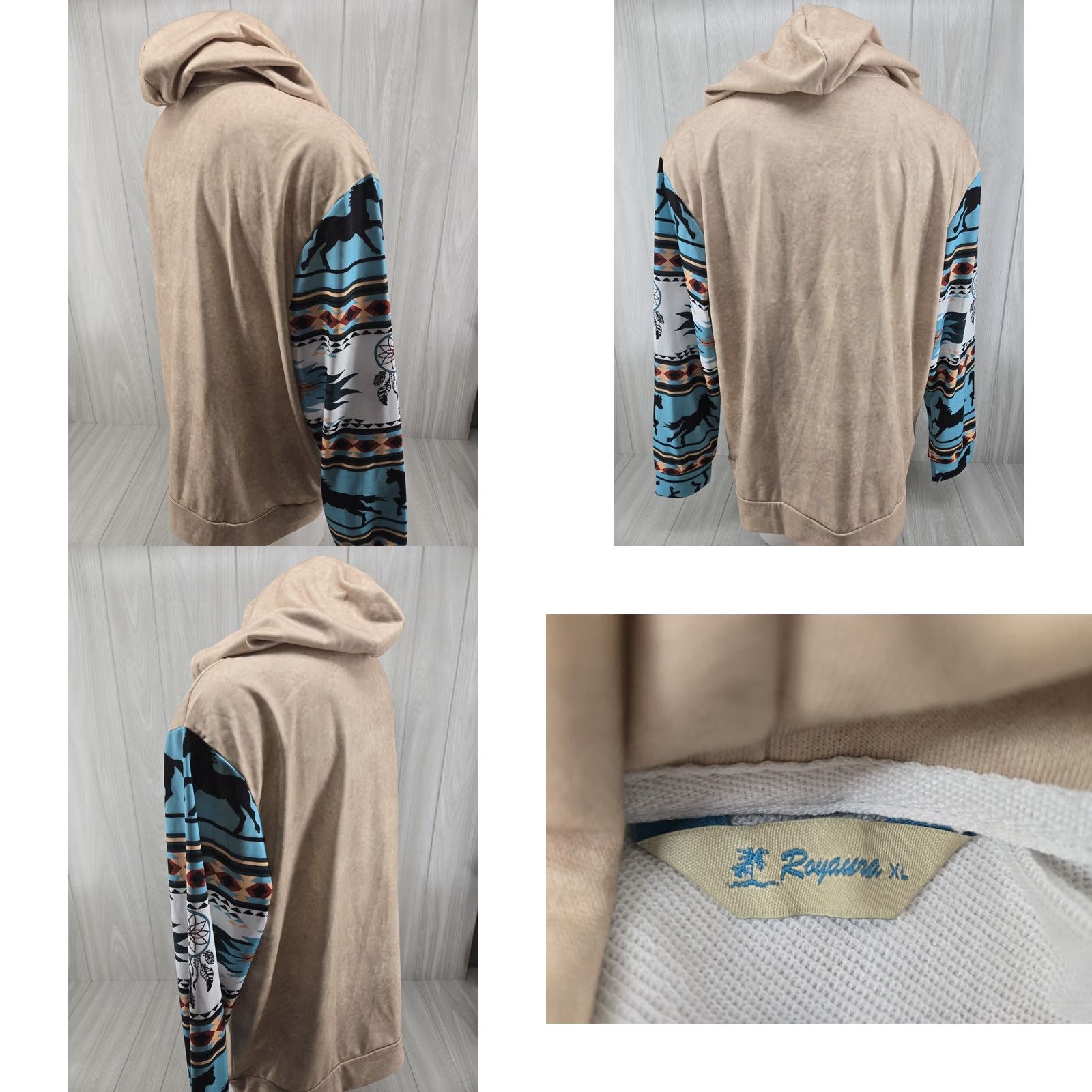 Vintage VINTAGE Tribal Hoodie Mens XL Western Style Royaura Hooded Pullover Size US XL / EU 56 / 4 - 8 Thumbnail