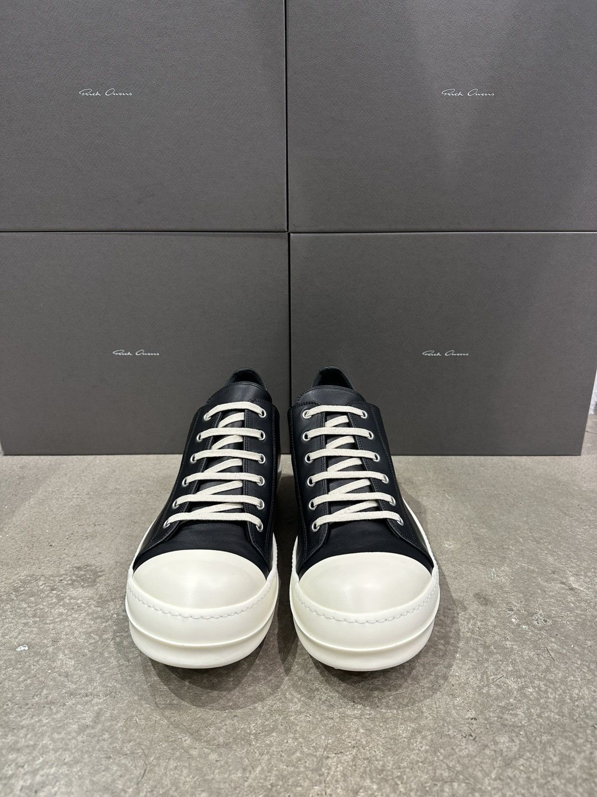 Rick Owens RICK OWENS - Low Sneaks Black Milk | Grailed