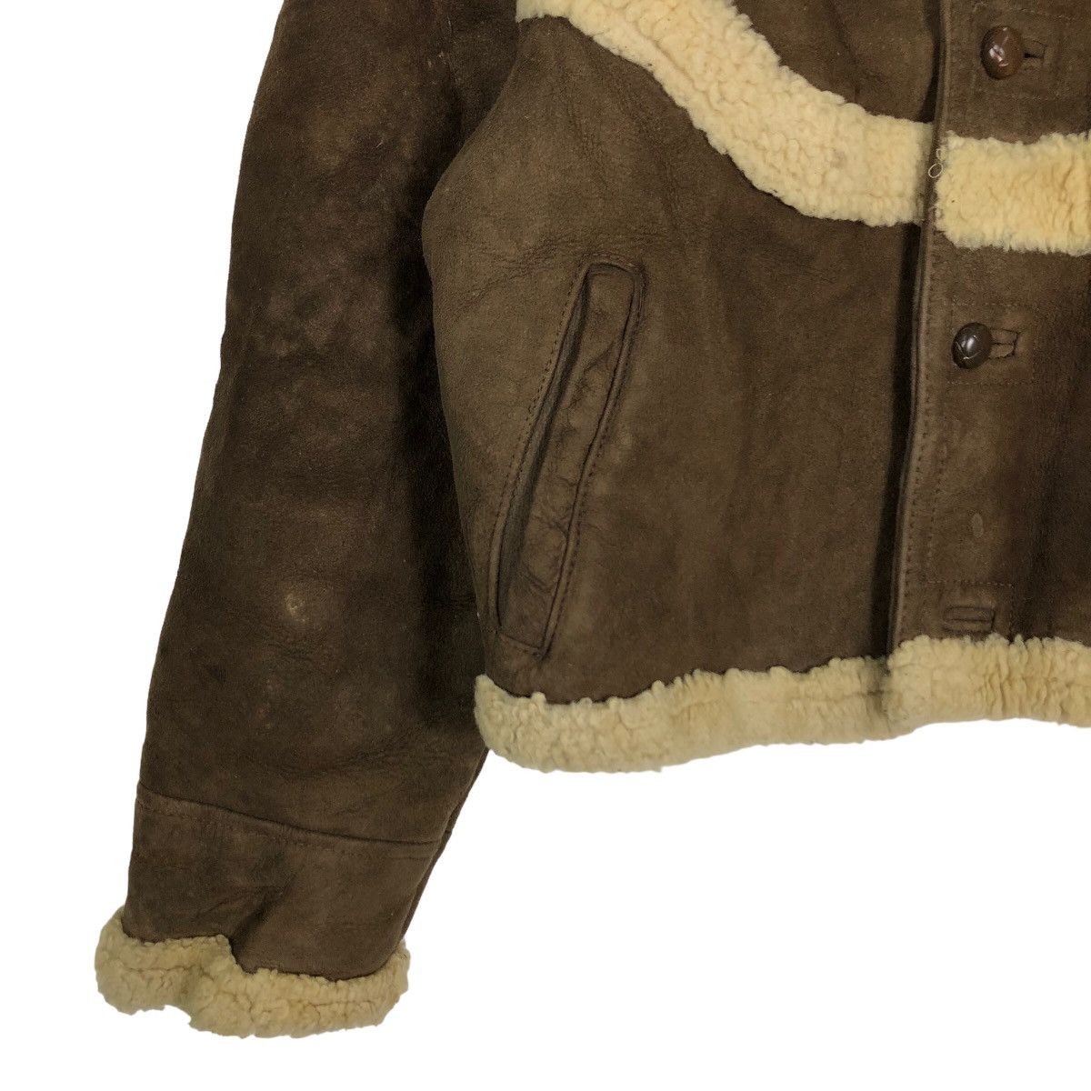 Japanese Brand Vintage Cropped Ontime Genuine Leather Jacket Sheep Lamb Fur Size US M / EU 48-50 / 2 - 3 Thumbnail