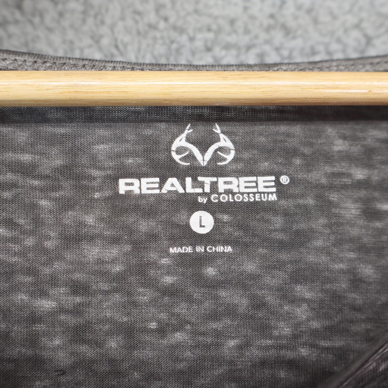 Realtree Realtree Camo Crew Neck Long Sleeve Shirt Womens Large Grey Size ONE SIZE - 4 Thumbnail