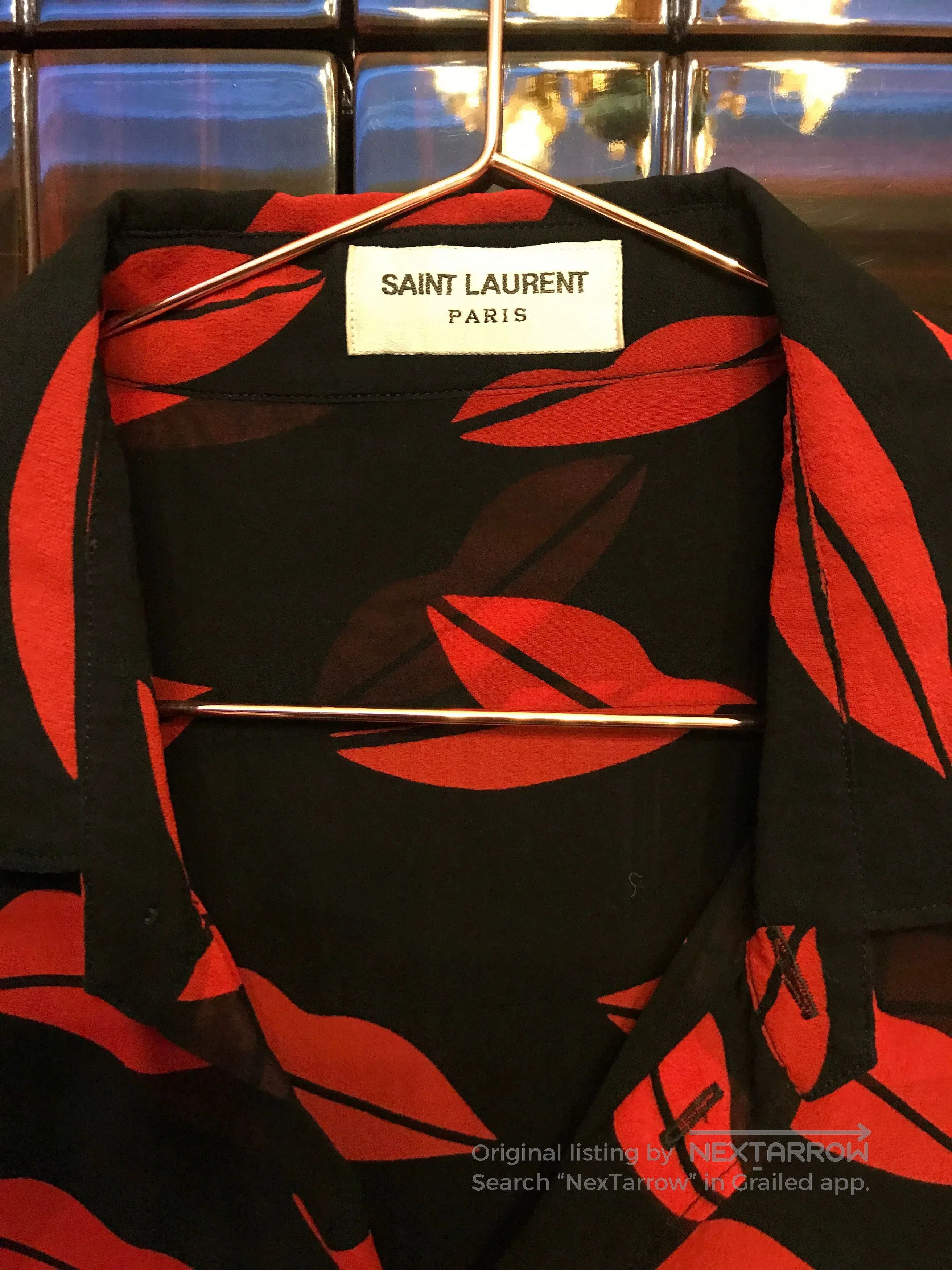 Saint Laurent Paris Saint Laurent Silk Red Lips Shirt. Size S / US 4 / IT 40 - 3 Thumbnail