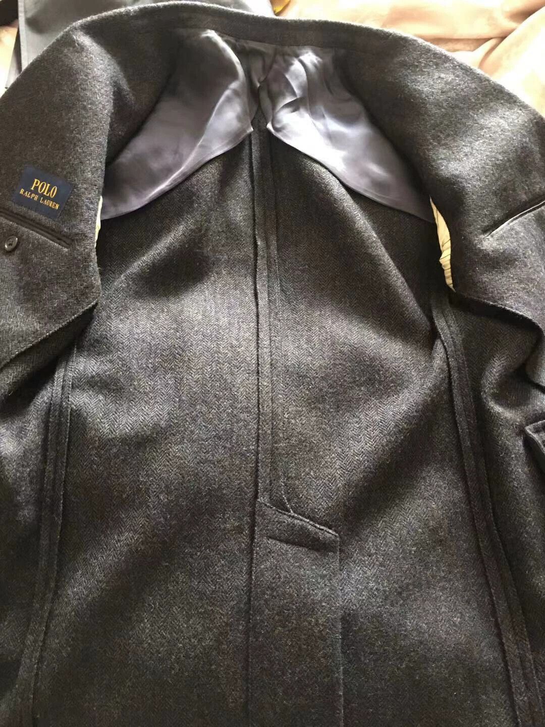 RRL Ralph Lauren RRL 100% Wool Herringbone Slim 42 Suit Jacket IT Size 42R - 5 Thumbnail