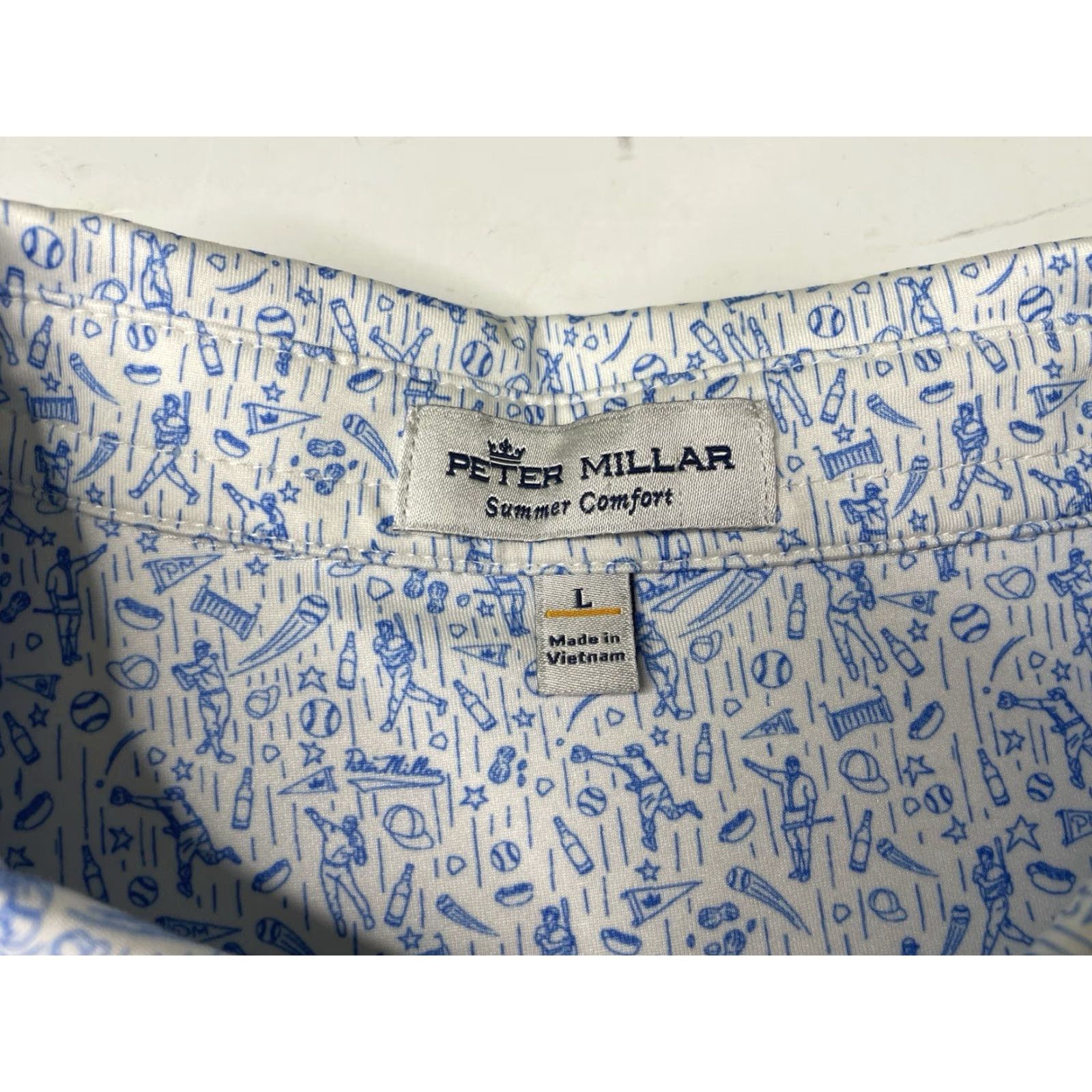 Peter Millar PETER MILLAR Summer Comfort Polo Shirt AOP Large Mens Sports Golf Multicolor Polyester Short Sleeve Logo Casual Size US L / EU 52-54 / 3 - 3 Thumbnail