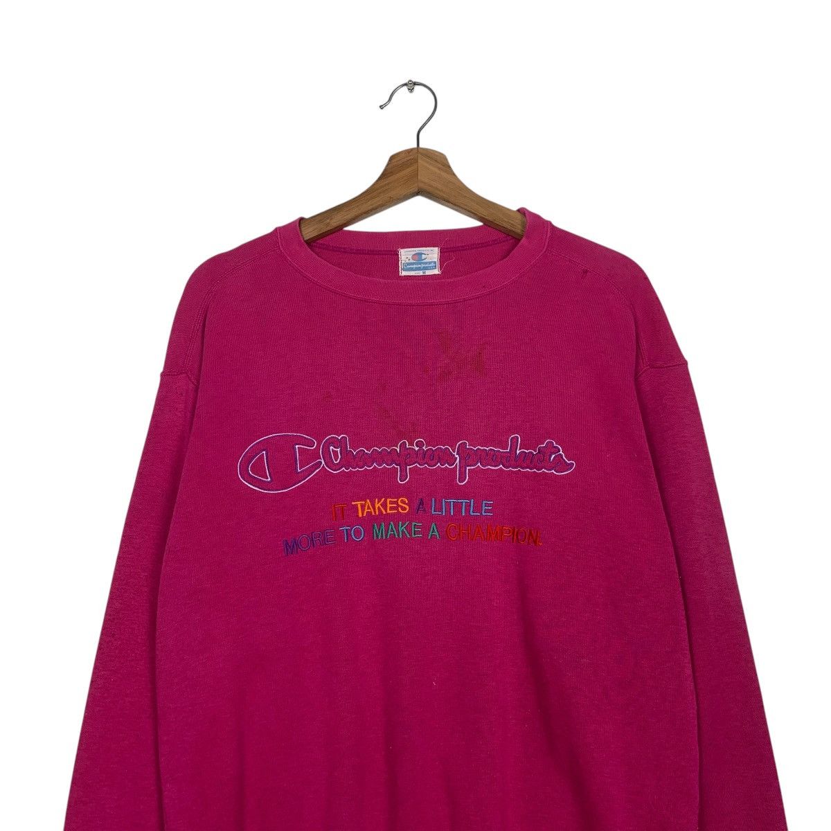 Champion Vintage Champion Products Big Logo Pink Sweatshirt Size US M / EU 48-50 / 2 - 2 Thumbnail