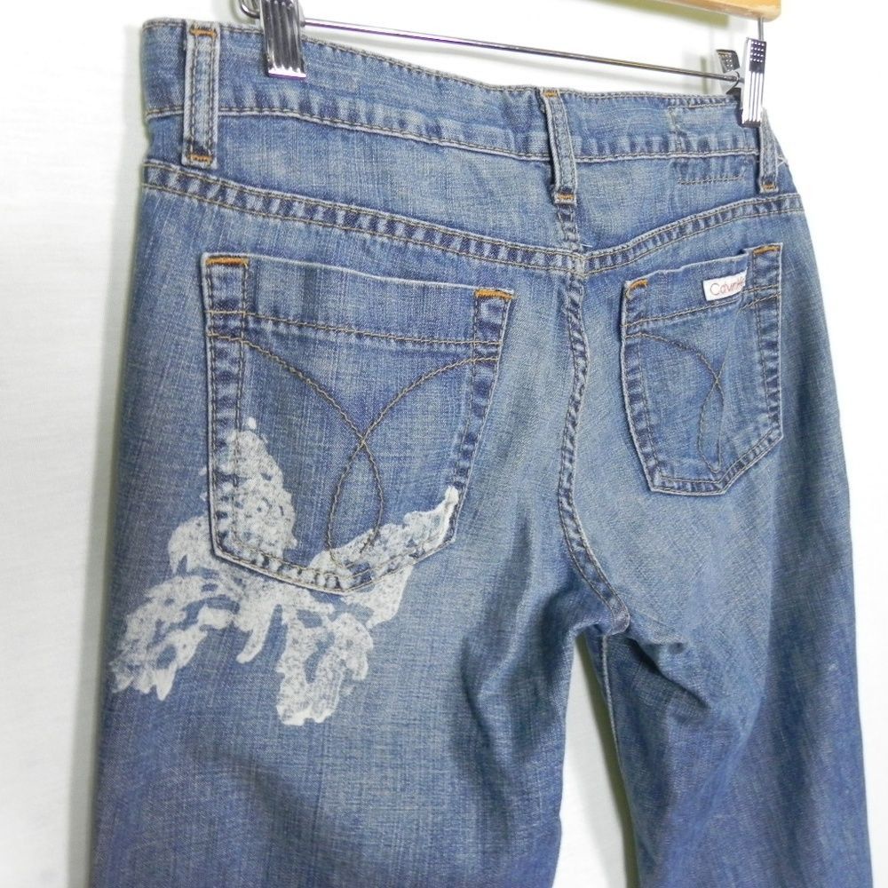 Calvin Klein Calvin Klein Low Rise Flare Butterfly 2000s Y2K 4 Size 27" / US 4 / IT 40 - 2 Thumbnail