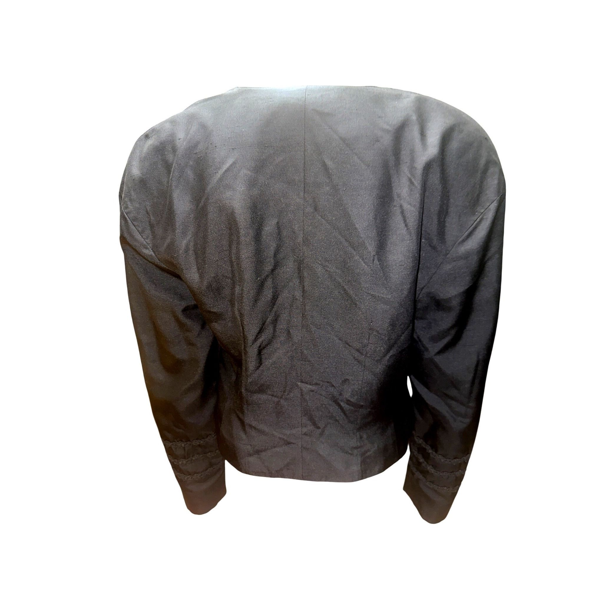 Other Eleanor P Brenner 10 Vintage Black Silk Jacket Cropped Blaze Size L / US 10 / IT 46 - 5 Thumbnail