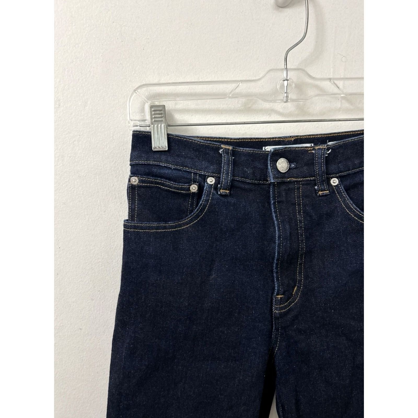 Madewell VINTAGE Madewell Longline Straight Jeans Womens Regular 24 Blue Kaihara Denim 5-Pocket Stretch Selvedge Indigo Modern Straight Womens Size 42" / US 20 - 4 Thumbnail