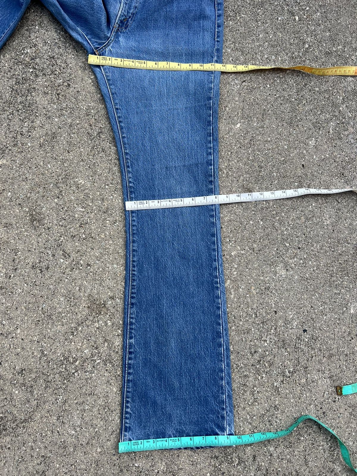 Levi's VTG 70s Levi’s 517 42 Talon Faded Blue Denim Bootcut Jeans Size US 31 - 3 Thumbnail
