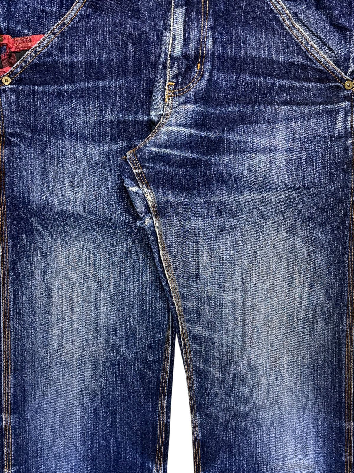 Tommy Hilfiger × Tommy Jeans Vintage Tommy Blue Wash Carpenter Distressed Loose Jeans Size US 32 / EU 48 - 5 Thumbnail