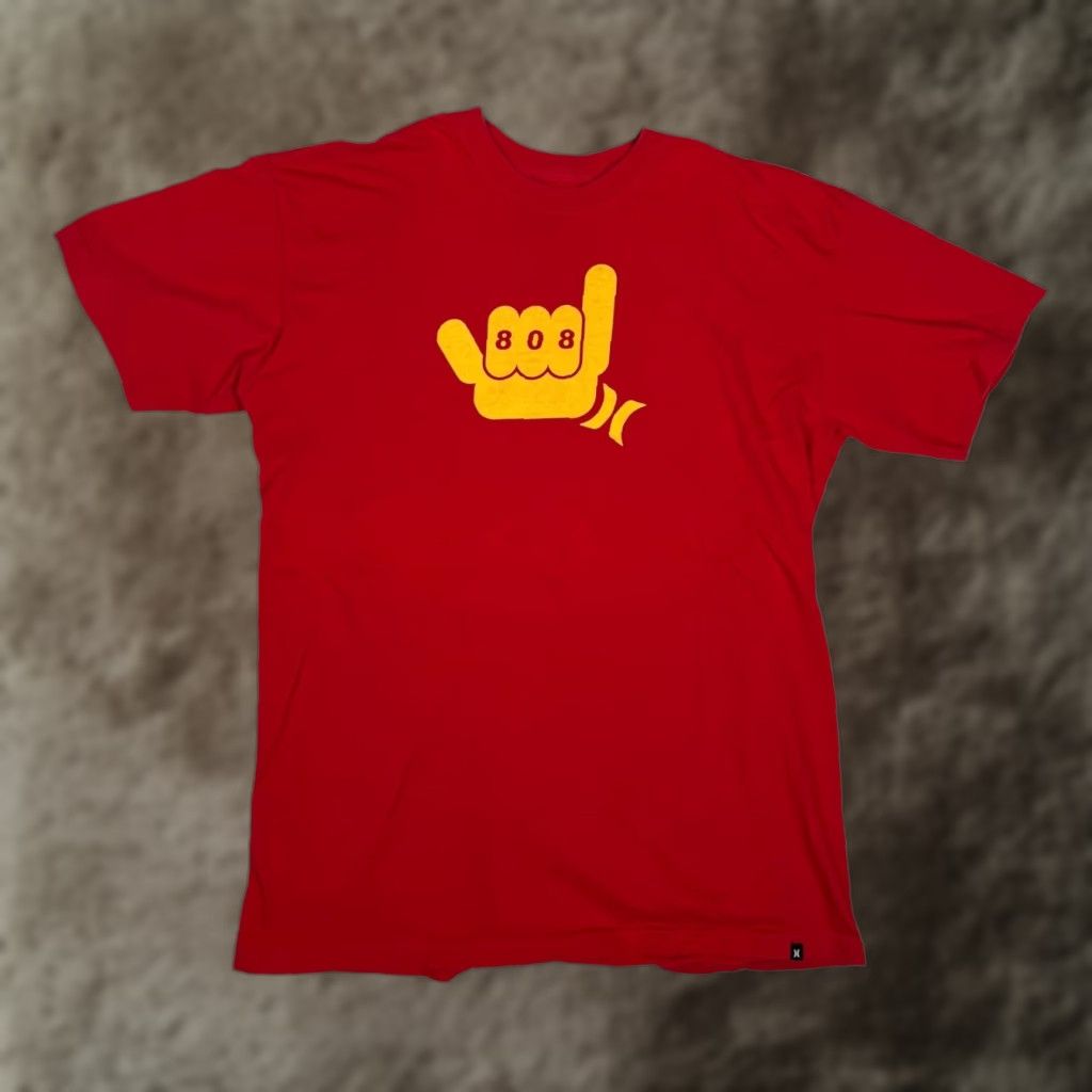 Hurley VINTAGE Hurley T-Shirt Hawaii 808 Shaka Logo Y2K Cyber Surf 90s Grunge Red Men L XL Shaka Logo T-Shirt Mens High Search Keywords Size US L / EU 52-54 / 3 - 1 Thumbnail