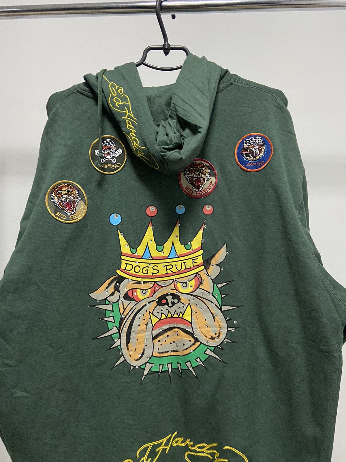 Ed Hardy × Vintage Ed Hardy Bullldog Dogs Rule Hoodie Big Logo Vintage Size US XXL / EU 58 / 5 - 4 Thumbnail