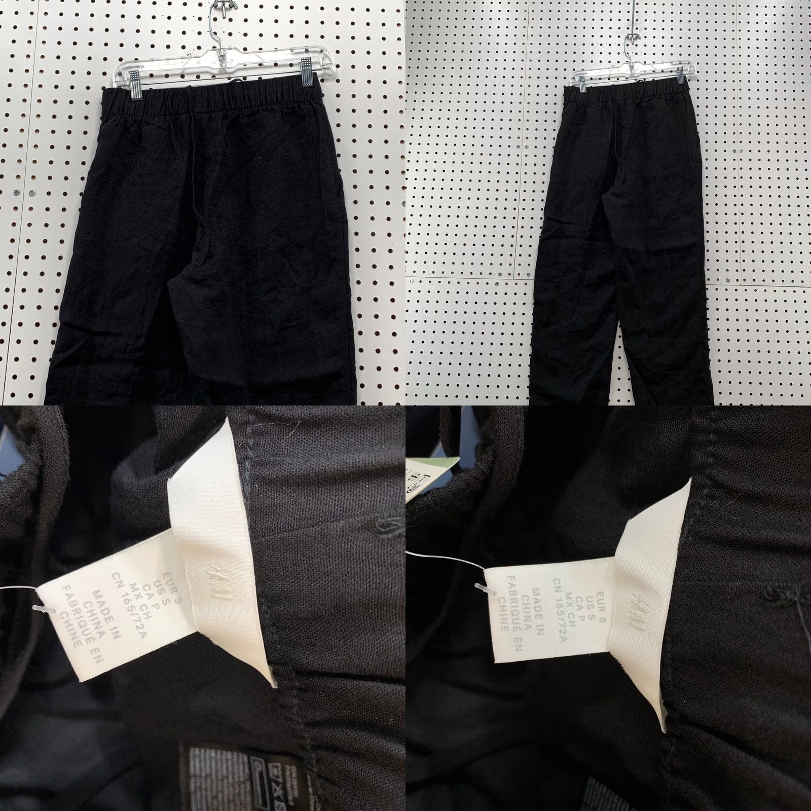 H&M VINTAGE New H&M Black Chino Joggers Womens Small Fits 28x25.5 Elastic Waist NWT Size 28" / US 6 / IT 42 - 8 Thumbnail