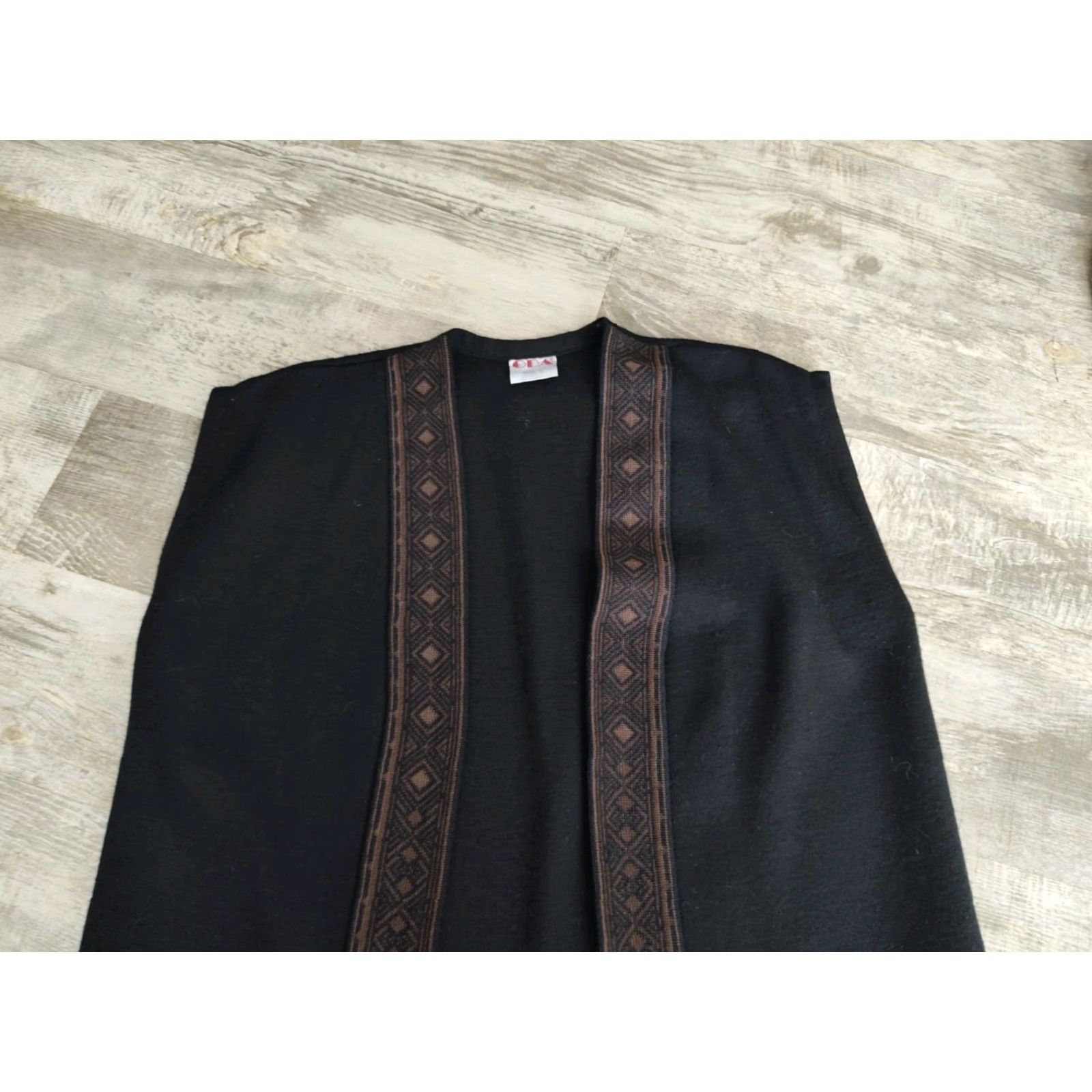 Dale Of Norway VINTAGE Oda of Norway Women’s Sleeveless Cardigan Knit Wool Geometric M Black Brown Norwegian Outdoor Casual Fall Winter Size M / US 6-8 / IT 42-44 - 7 Thumbnail