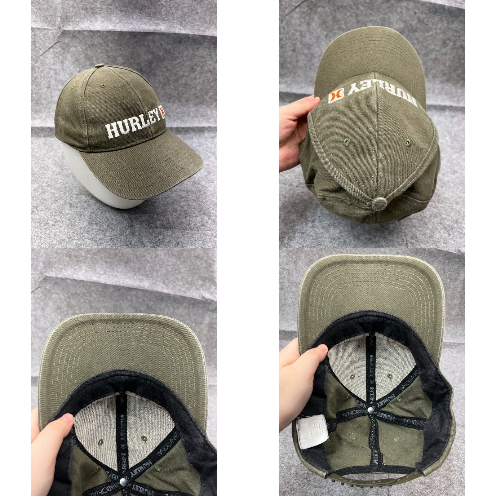 Hurley Hurley Hat Cap Snap Back Adult One Size Green Cotton Blend Skate Beach Twill Size ONE SIZE - 8 Thumbnail