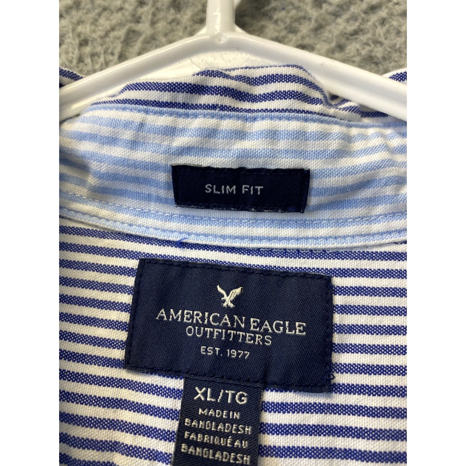 American Eagle Outfitters American Eagle Outfitters Button Down Shirt Mens XL Blue Striped Fit Long Sleeve Size US XL / EU 56 / 4 - 5 Thumbnail