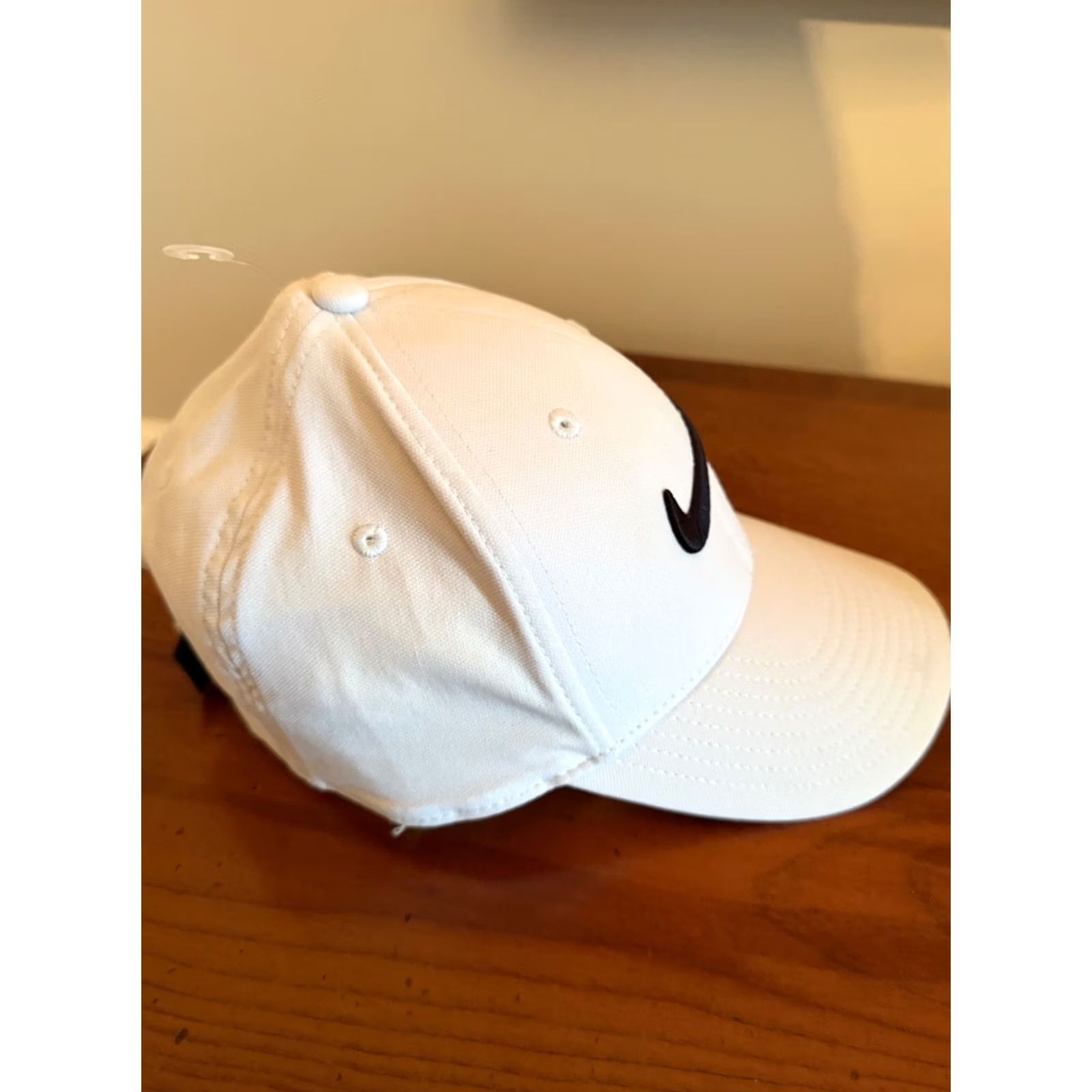 Nike Nike Hat Cap Strap Back S/M White Club Cap Swoosh Athletic Mens Polyester Golf Size ONE SIZE - 4 Thumbnail