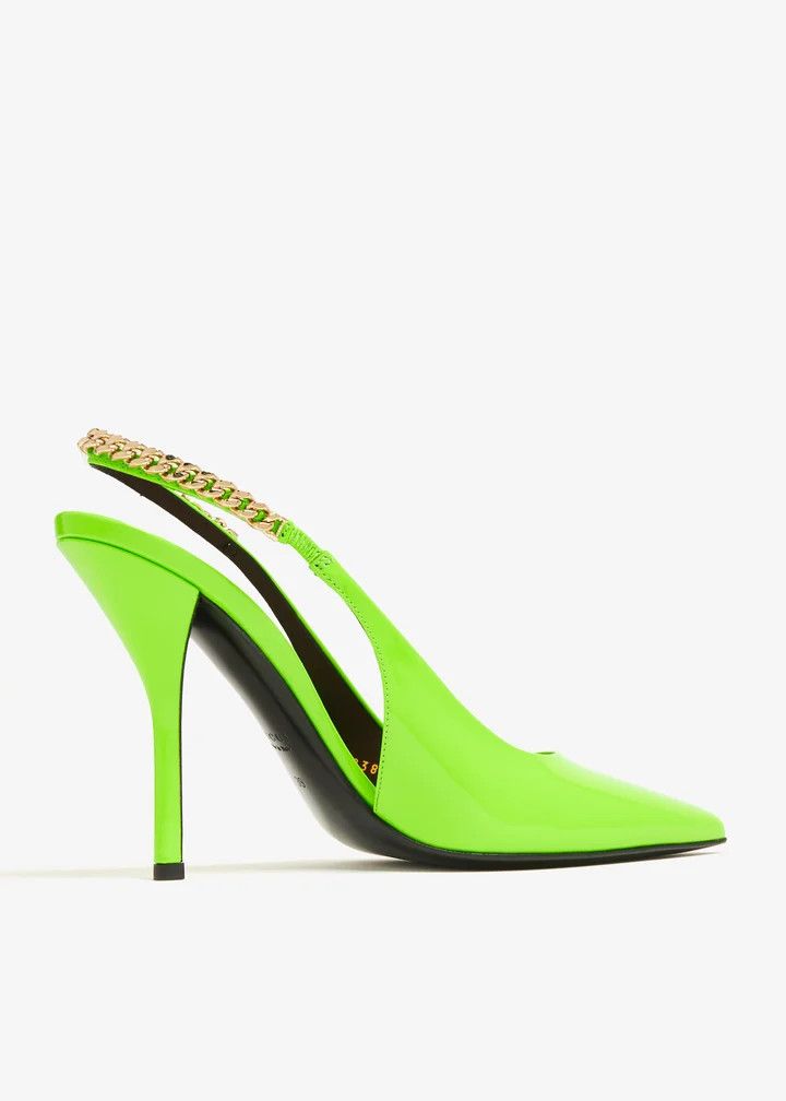 Gucci oc11z0526 Gucci Signoria Slingback Pumps in Green Size US 6 / IT 36 - 3 Thumbnail