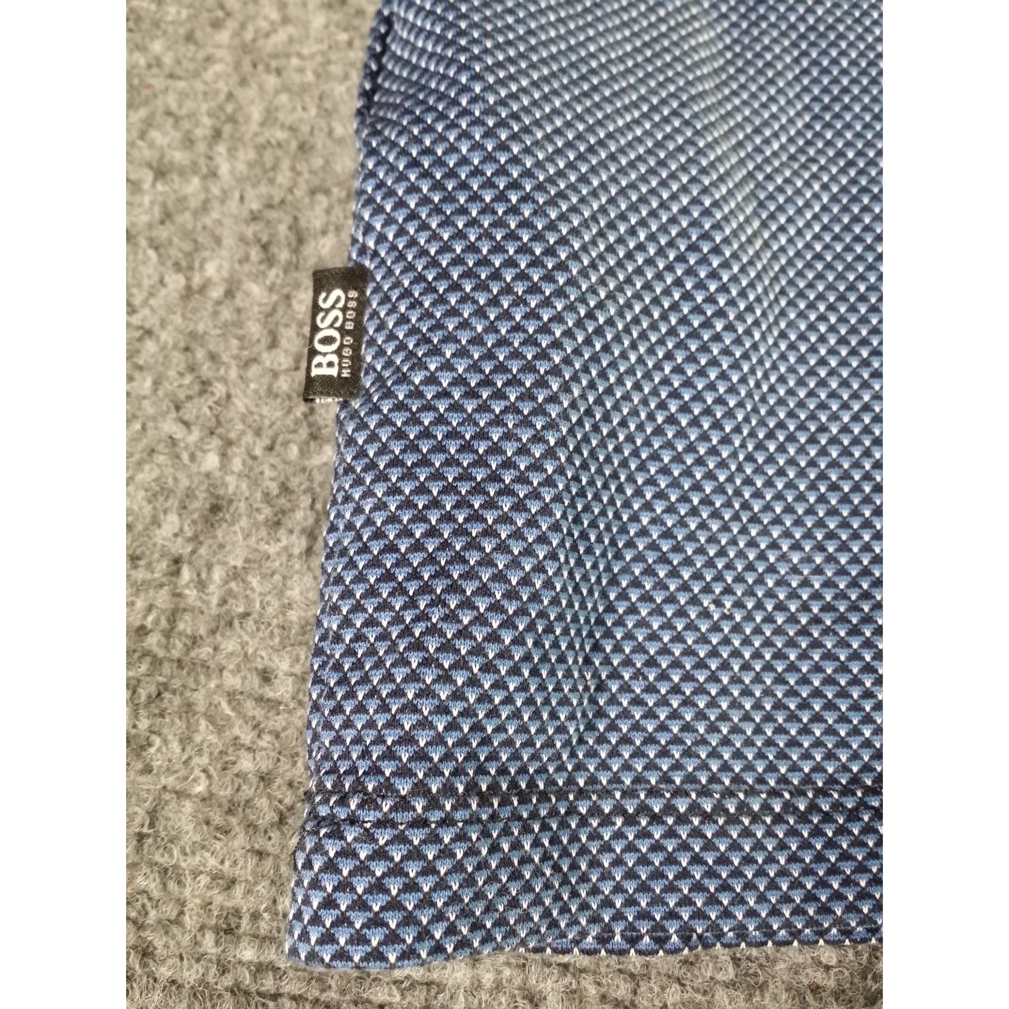 Hugo Boss Hugo Boss Polo Men Sz M Blue Long Sleeve Chevron Designer Wo Size US M / EU 48-50 / 2 - 7 Thumbnail