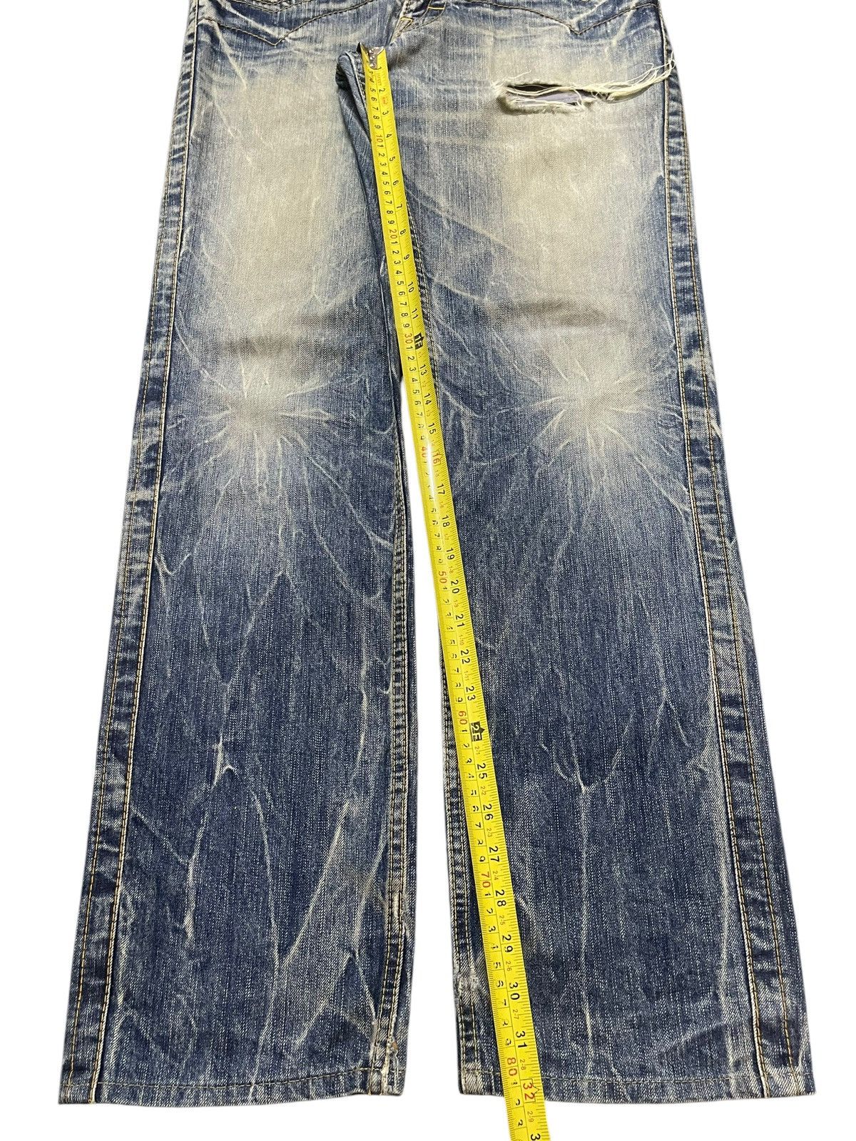 If Six Was Nine Vintage Japanese Brand Faded Thunder Wash Style Loose Jeans Size US 32 / EU 48 - 14 Thumbnail