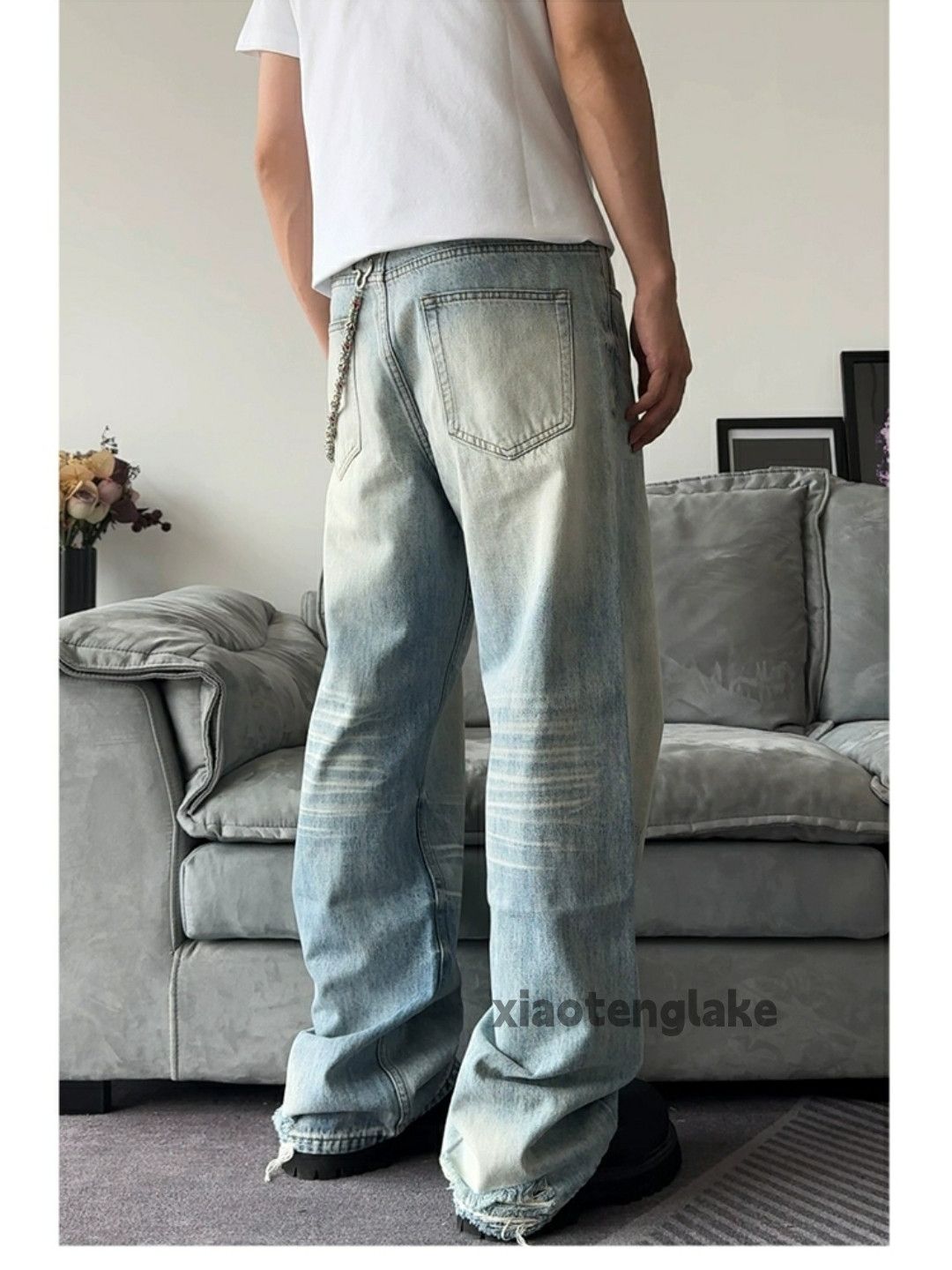 Jean × Vintage loose baggy washed faded bootcut yuppie jeans Size US 30 / EU 46 - 5 Thumbnail