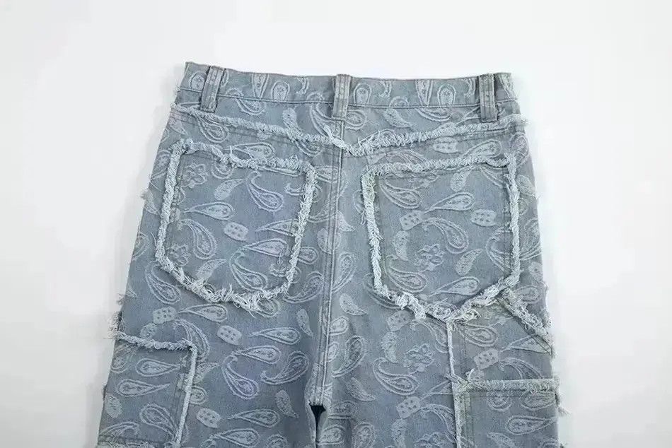 Japanese Brand Y2k Double Knee Paisley Denim Jeans Size US 32 / EU 48 - 3 Thumbnail