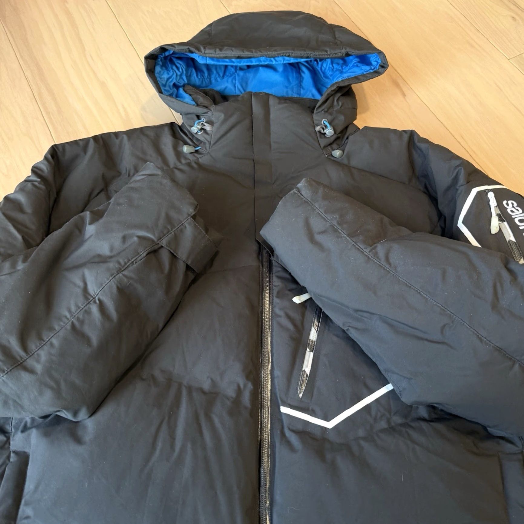 Salomon Salomon Clima Pro Storm Jacket XL Black Full Zip Puffer Winter Down Insulated Mens Size US XL / EU 56 / 4 - 5 Thumbnail
