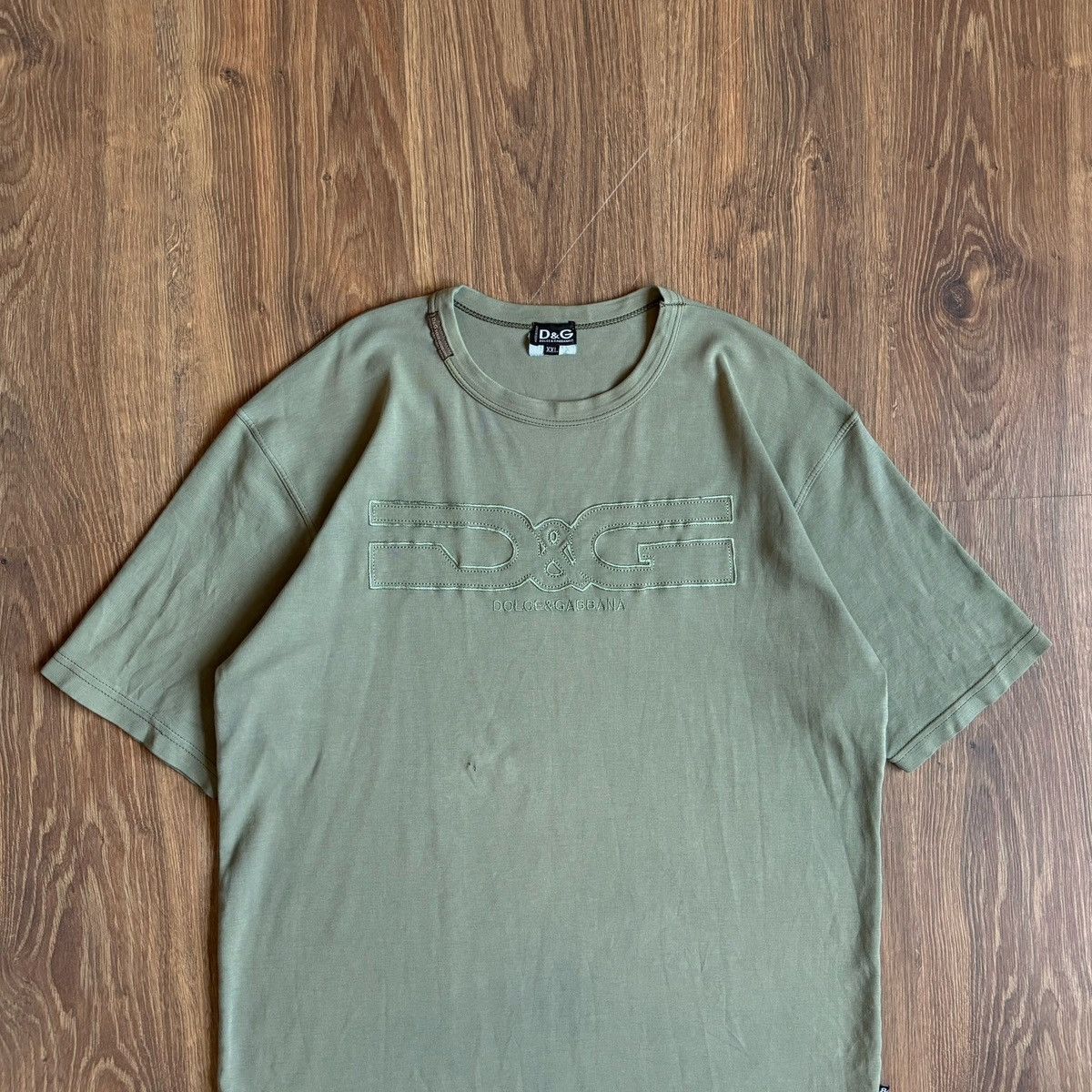 Dolce & Gabbana × Vintage Vintage Dolce&Gabbana Logo T-Shirt 90s Olive Military Y2K Size US L / EU 52-54 / 3 - 2 Thumbnail