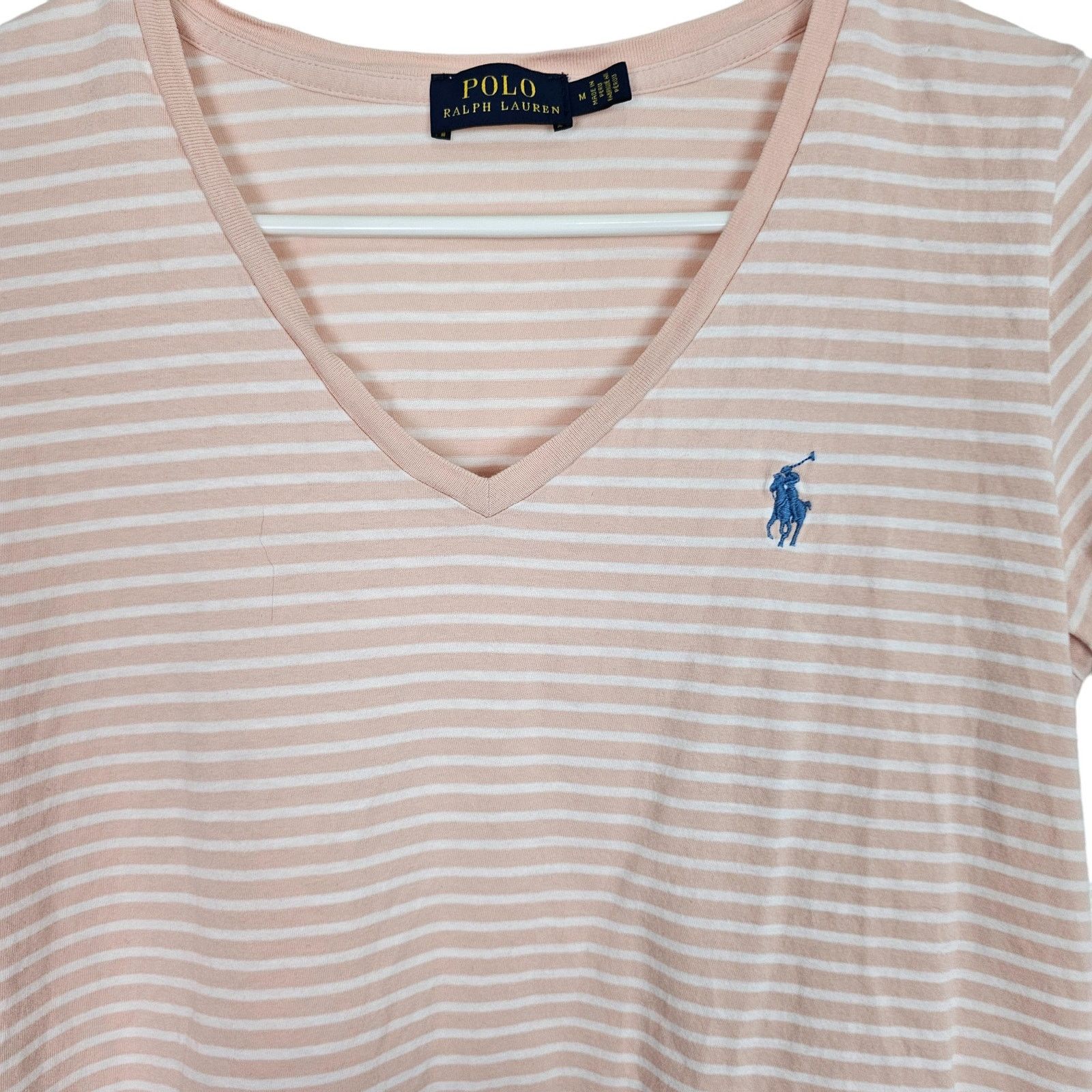 Polo Ralph Lauren Polo Ralph Lauren Womens Striped V-Neck T-Shirt Sz M Classic Size M / US 6-8 / IT 42-44 - 2 Thumbnail