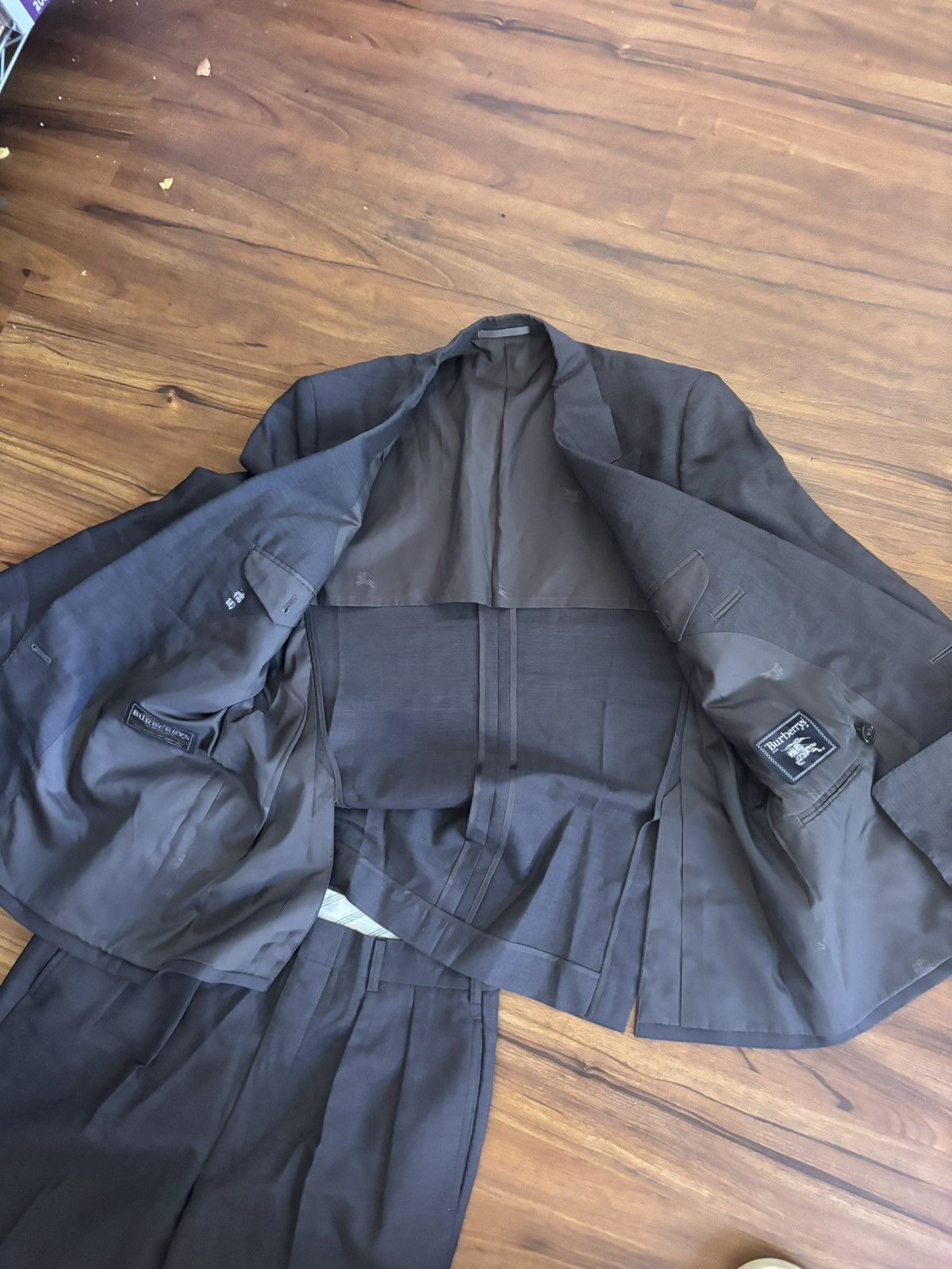 Burberry Burberrys Cross Button Full Suit Grey Size 36S - 9 Thumbnail