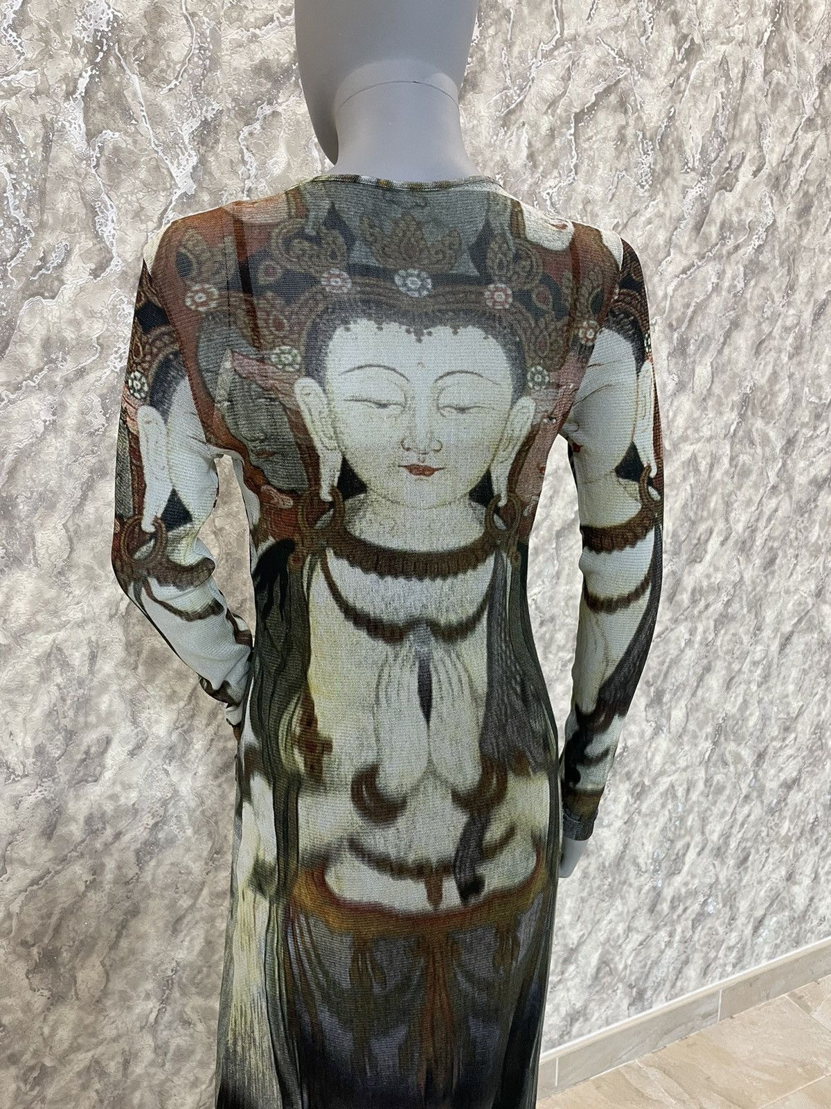 Vivienne Tam Vivienne Tam Floor Length 1997 Long Sleeve Mesh Buddha Dress Size XS / US 0-2 / IT 36-38 - 9 Thumbnail