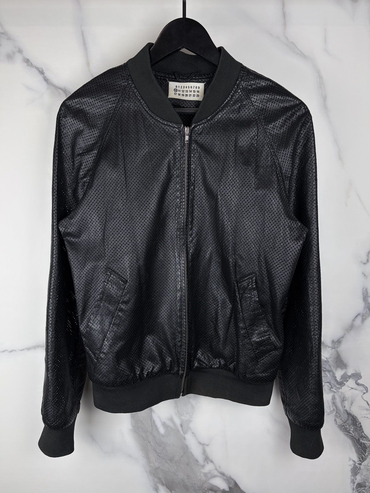 Maison Margiela SS07 Maison Margiela Perforated Leather Bomber Jacket Black Size US M / EU 48-50 / 2 - 2 Thumbnail