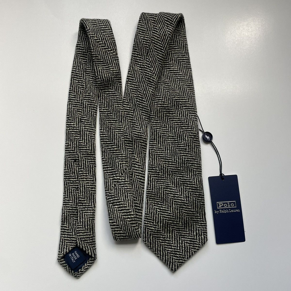 Ralph Lauren Black and White Classic Wool Tie