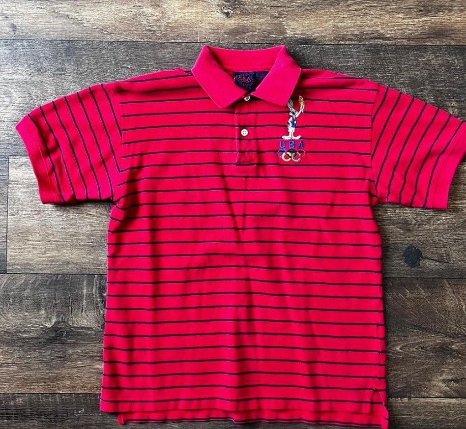 USA Olympics Vintage 90s USA bugs bunny polo Size US S / EU 44-46 / 1 - 1 Thumbnail