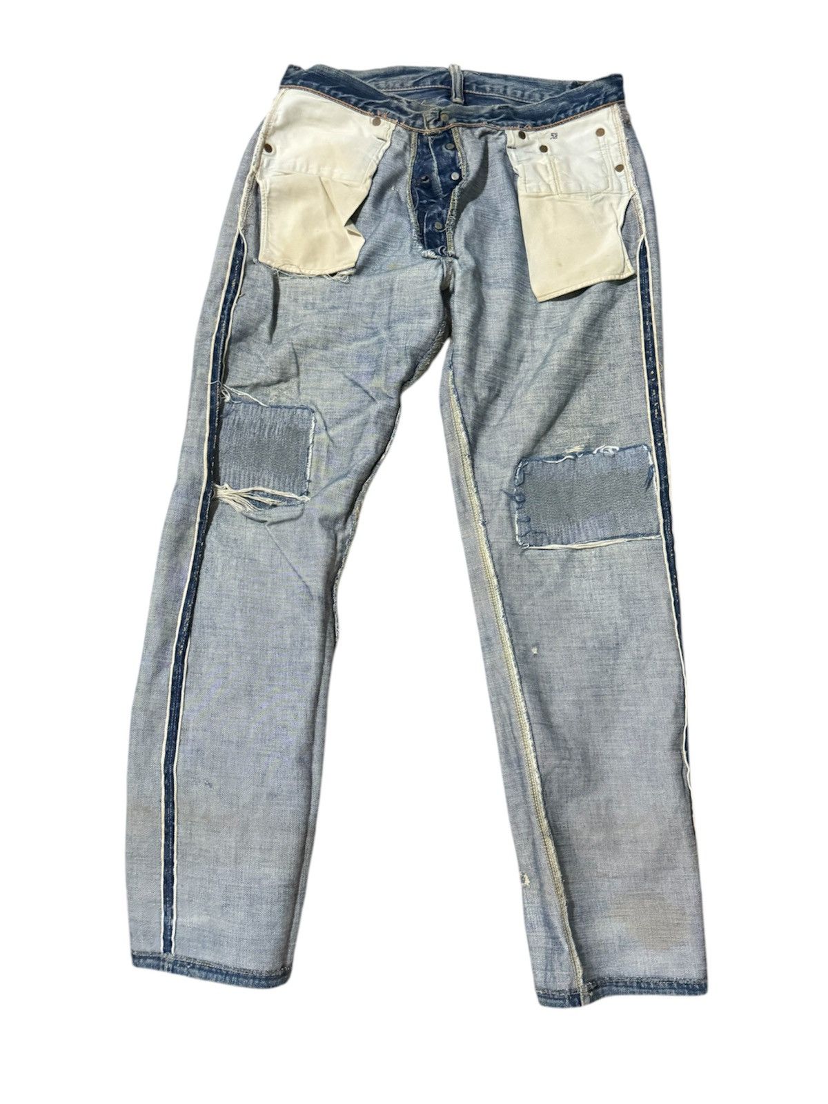 Japanese Brand Heavily Distressed Fullcount Selvedge Denim Size US 33 - 14 Thumbnail