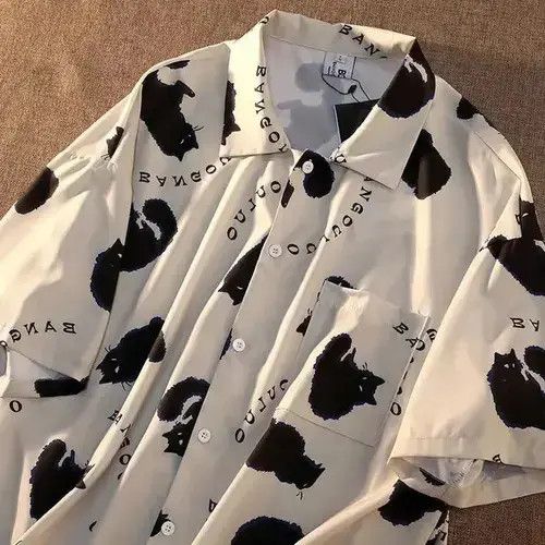 Japanese Brand XEJ Cat Graffiti Shirt Street Style Crop Top Women Size US M / EU 48-50 / 2 - 4 Thumbnail