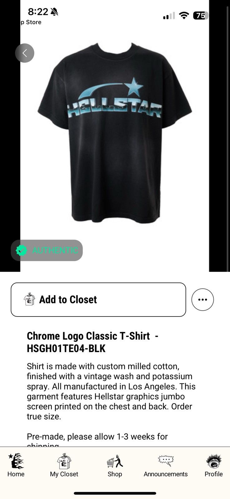 HELLSTAR Hellstar Chrome Logo T-Shirt Size US L / EU 52-54 / 3 - 11 Thumbnail