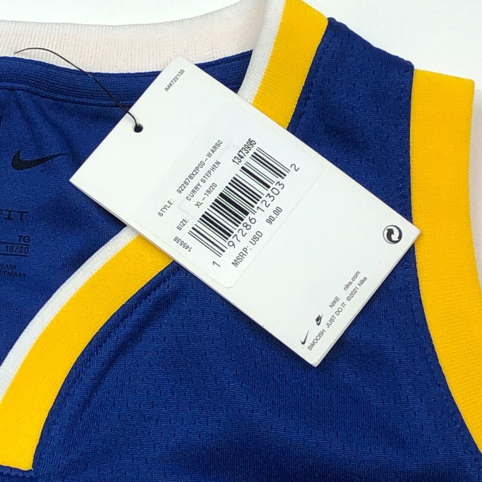 NBA × Nike New Golden State Warriors Curry 30 Icon Jersey Size XL Nike Size US XL / EU 56 / 4 - 4 Thumbnail