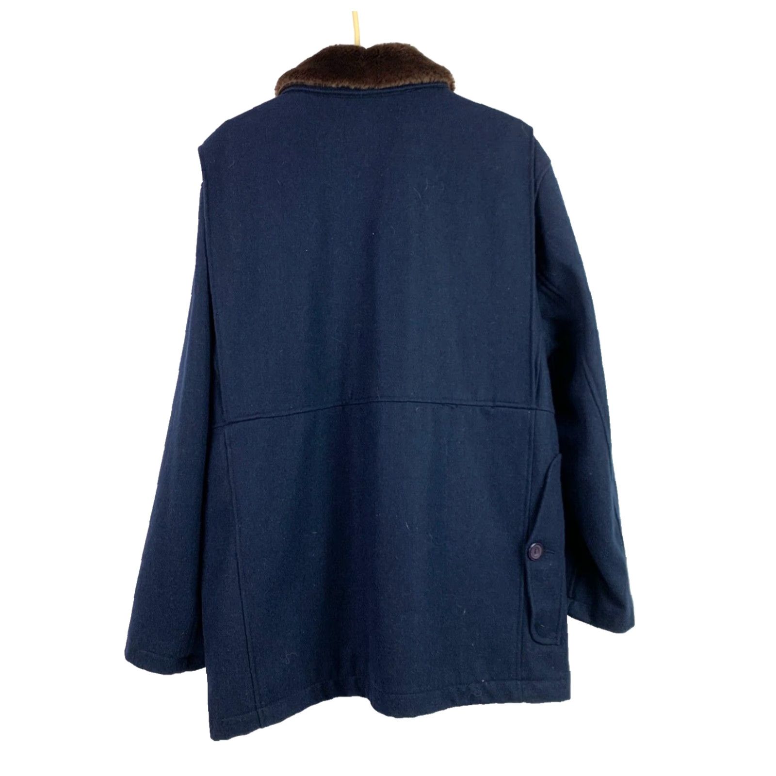 Cremieux VINTAGE Daniel Cremieux Navy Wool Blend Faux Fur Jacket Coat XXL 2X Men Pea Coat Button Wool Blend Navy Blue 2X Mens Size US XXL / EU 58 / 5 - 5 Thumbnail
