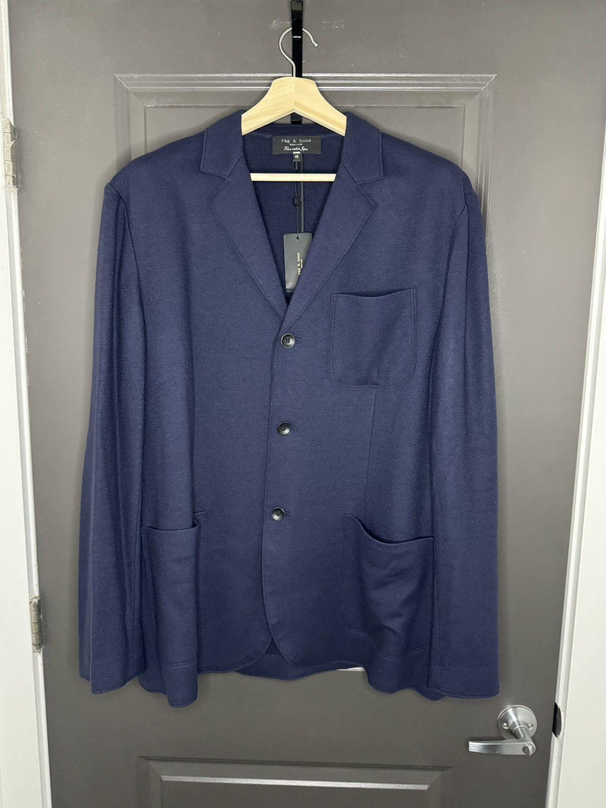 Rag & Bone rag & bone Achilles Japanese Wool Cardigan Blazer Navy 46R Size 46R - 9 Thumbnail