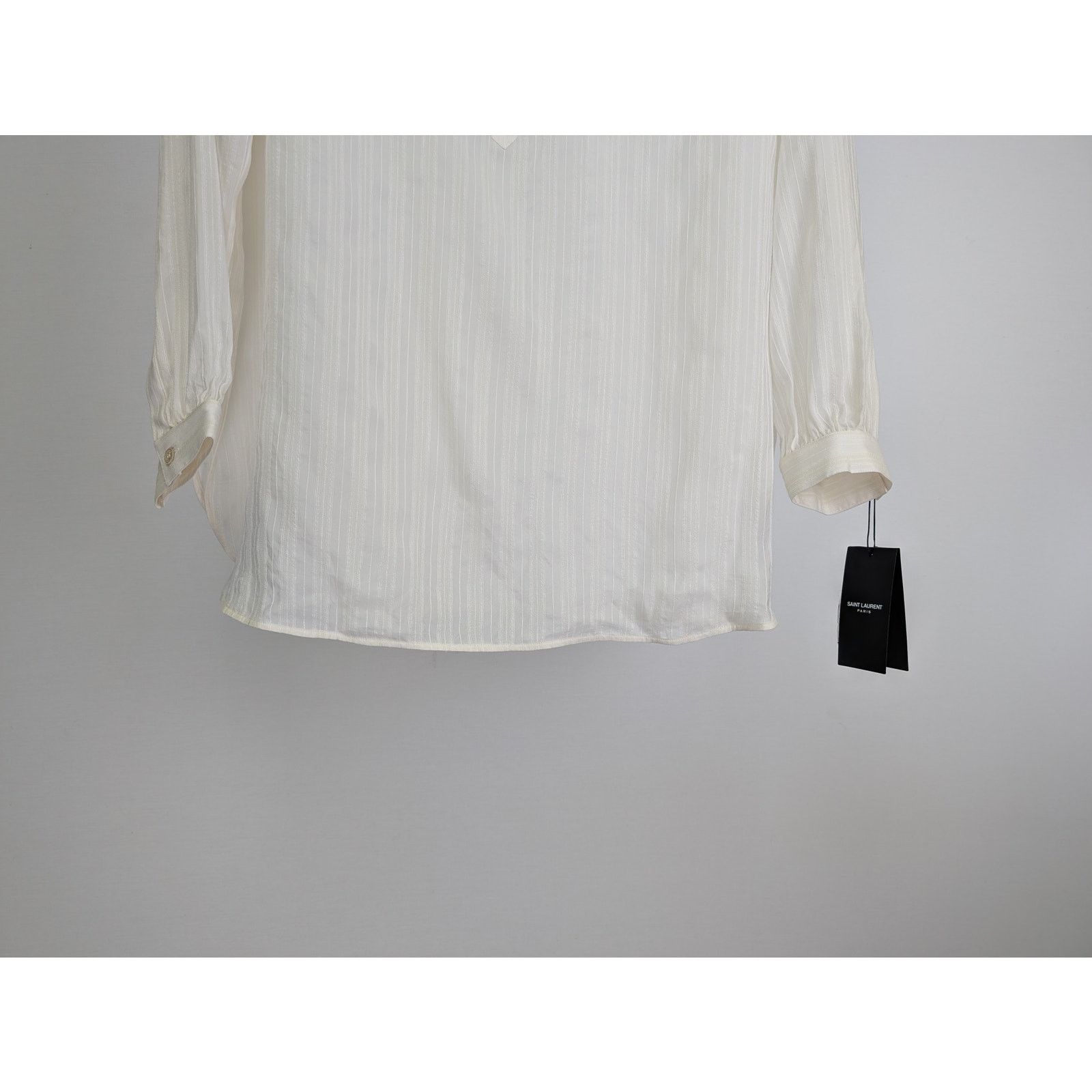 Saint Laurent Paris o1rshd1 Chemise Tunique Patte Polo Cup 9601 Shirt in Ivory Size US XL / EU 56 / 4 - 3 Thumbnail