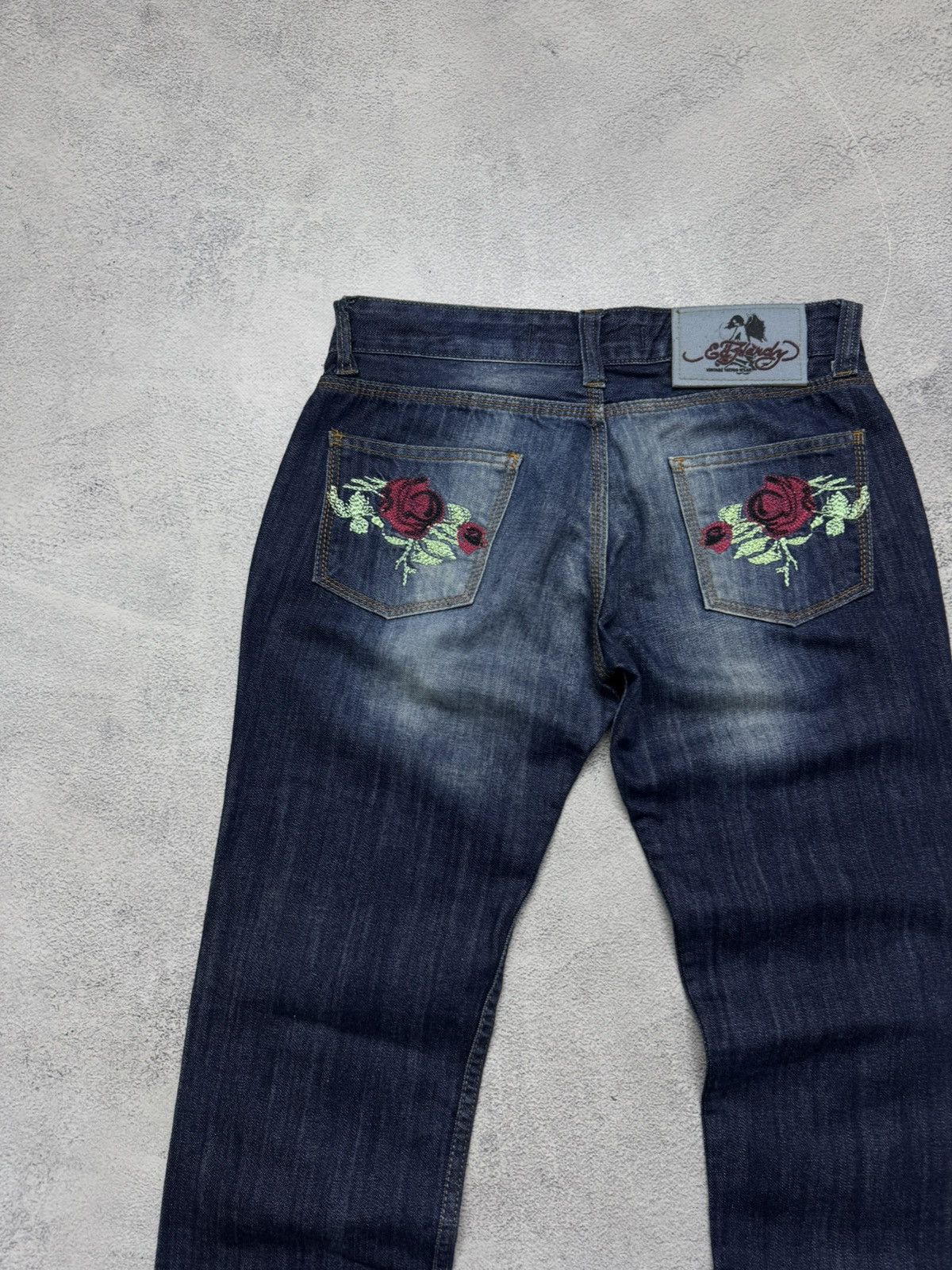Ed Hardy Vintage Y2k Ed Hardy Eagle Roses 🌹 Big Logo Jeans Denim 00’s Size 30" / US 8 / IT 44 - 2 Thumbnail