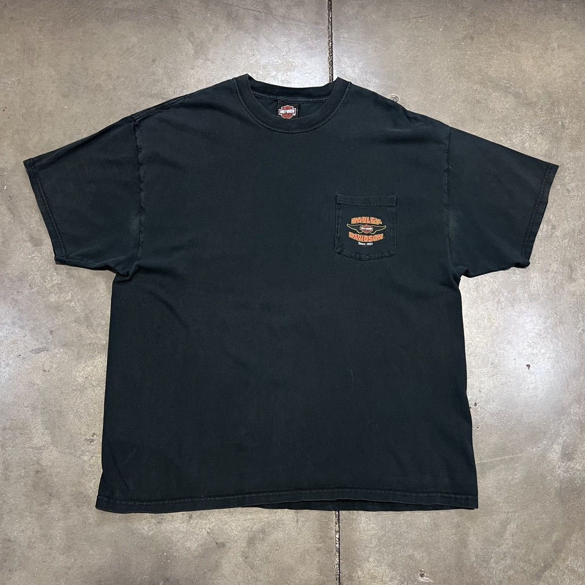 Harley Davidson × Vintage Vintage Harley Davidson Tshirt Motorcycle Biker Pocket Faded Size US XXL / EU 58 / 5 - 7 Thumbnail