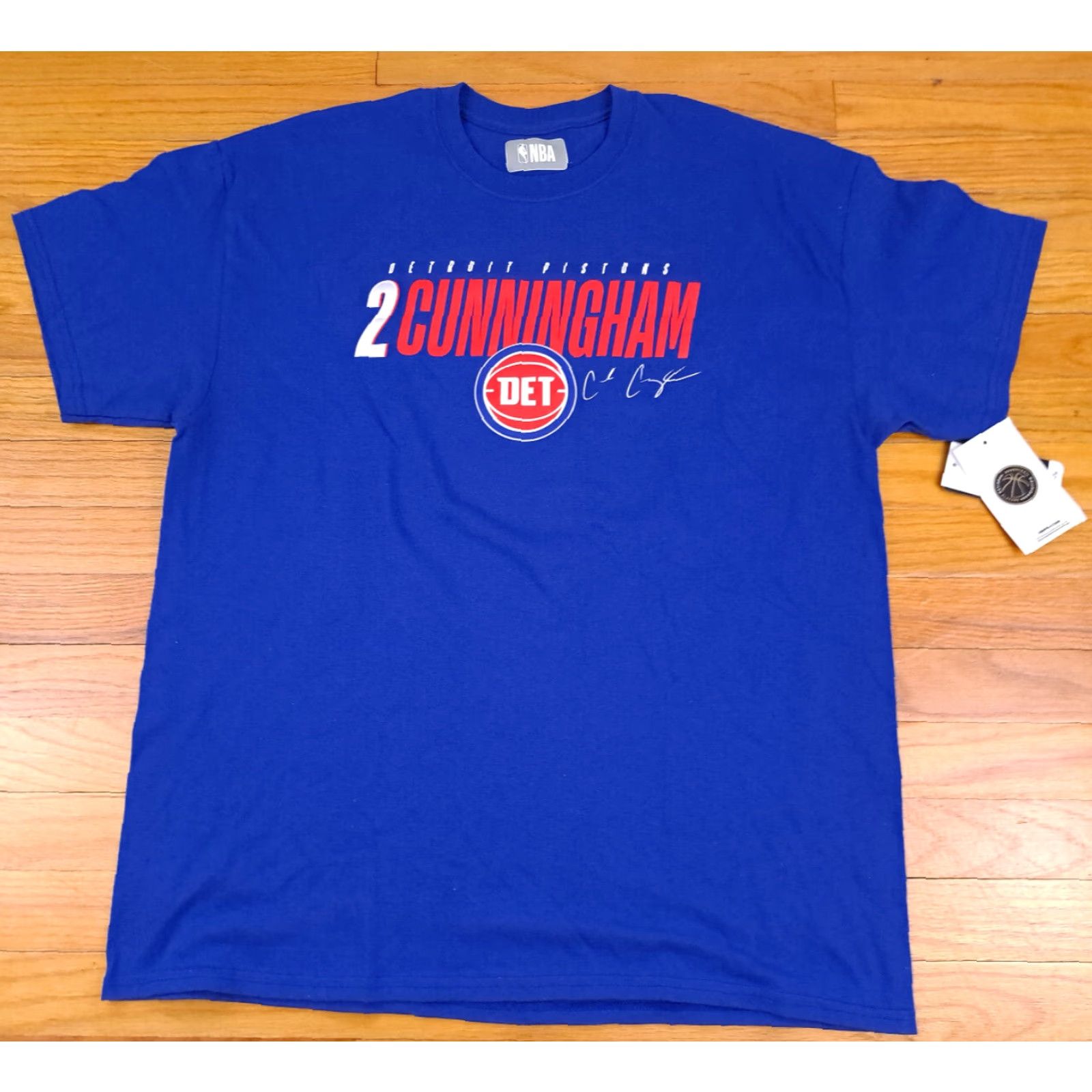 NBA Detroit Pistons Cade Cunningham NBA Printed XL Shirt Jersey T-Shirt NWT Size US XL / EU 56 / 4 - 4 Thumbnail