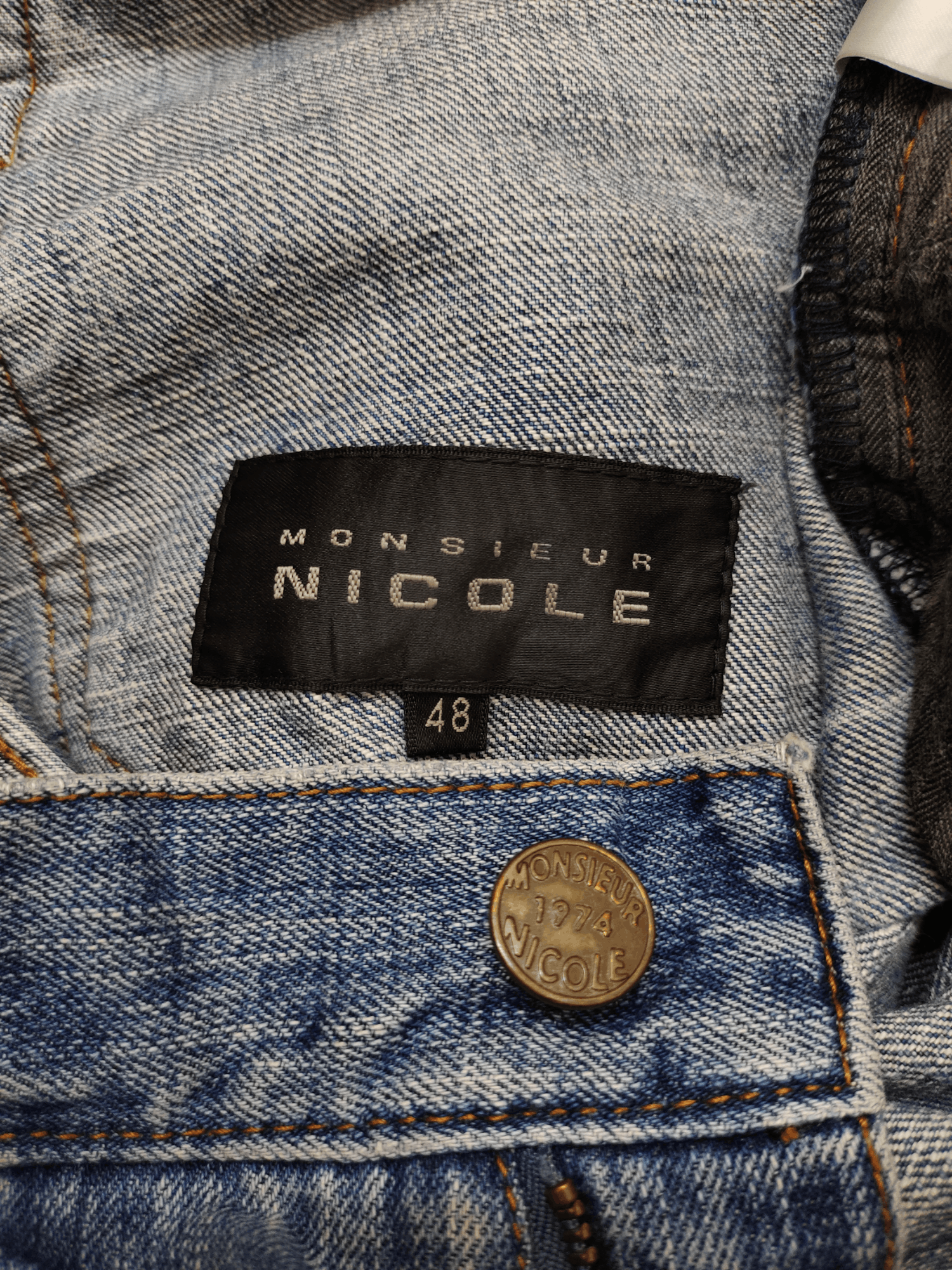 Nicole Club Monsieur Nicole Leather Trim Pocket Denim Pants Size US 32 / EU 48 - 16 Thumbnail