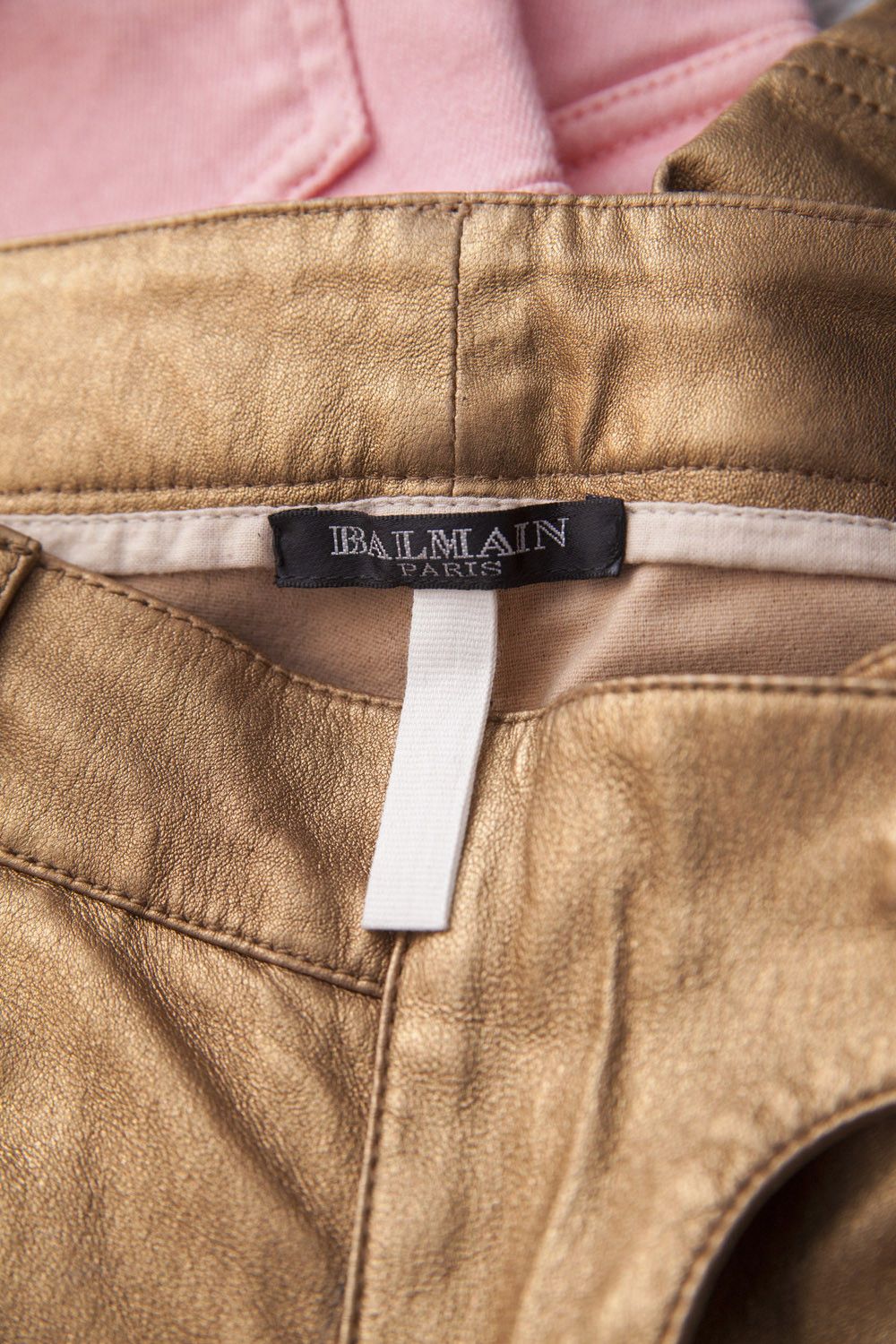 Balmain AW10 golden leather biker jeans Size 25" / US 0 / IT 36 - 8 Thumbnail