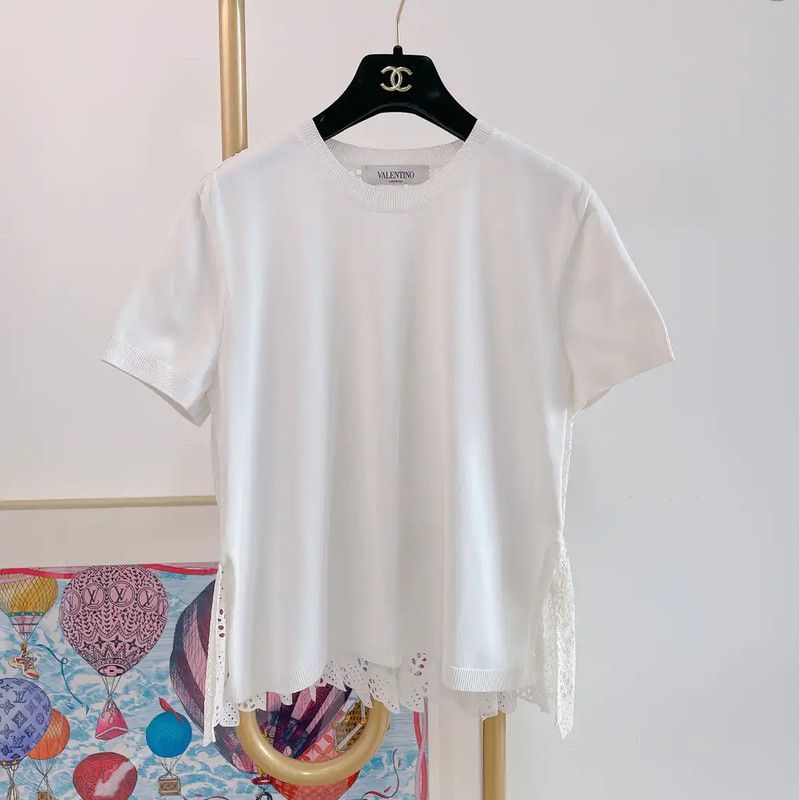 Valentino Valentino White Short Sleeve T-Shirt 0089 Size S / US 4 / IT 40 - 1 Thumbnail