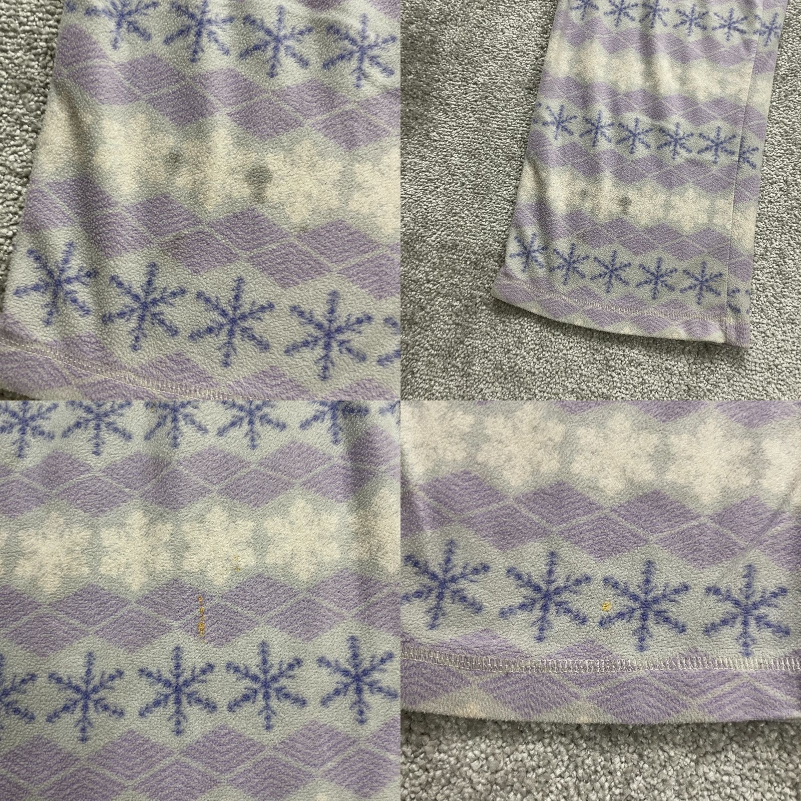 Charter Club Charter Club Intimates Pajama Set 2 Piece Womens Medium Fleece Purple Holiday Snow Flakes Pattern Size ONE SIZE - 8 Thumbnail